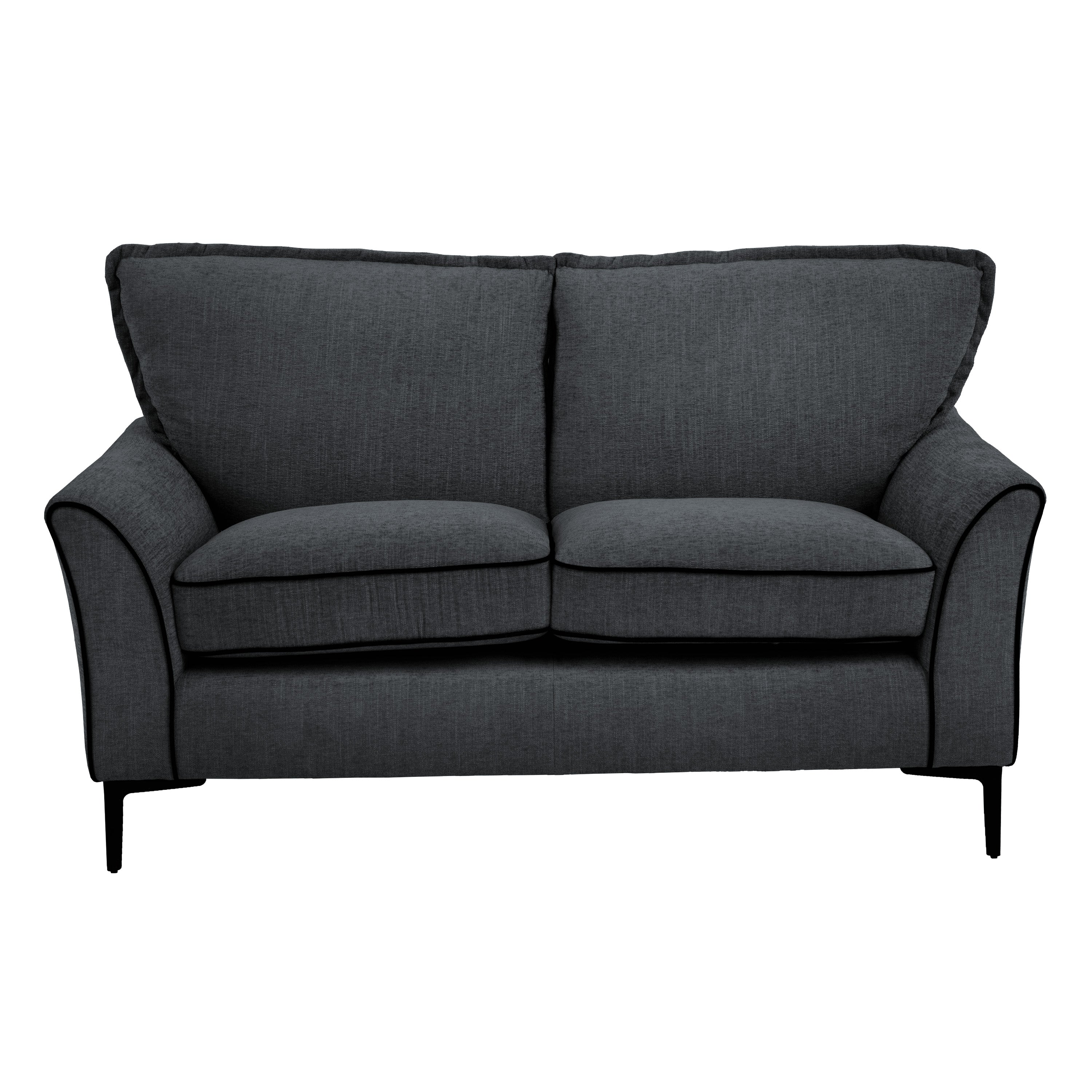 ELLE Home; Amelie 2 Seater Sofa, Grey Velvet