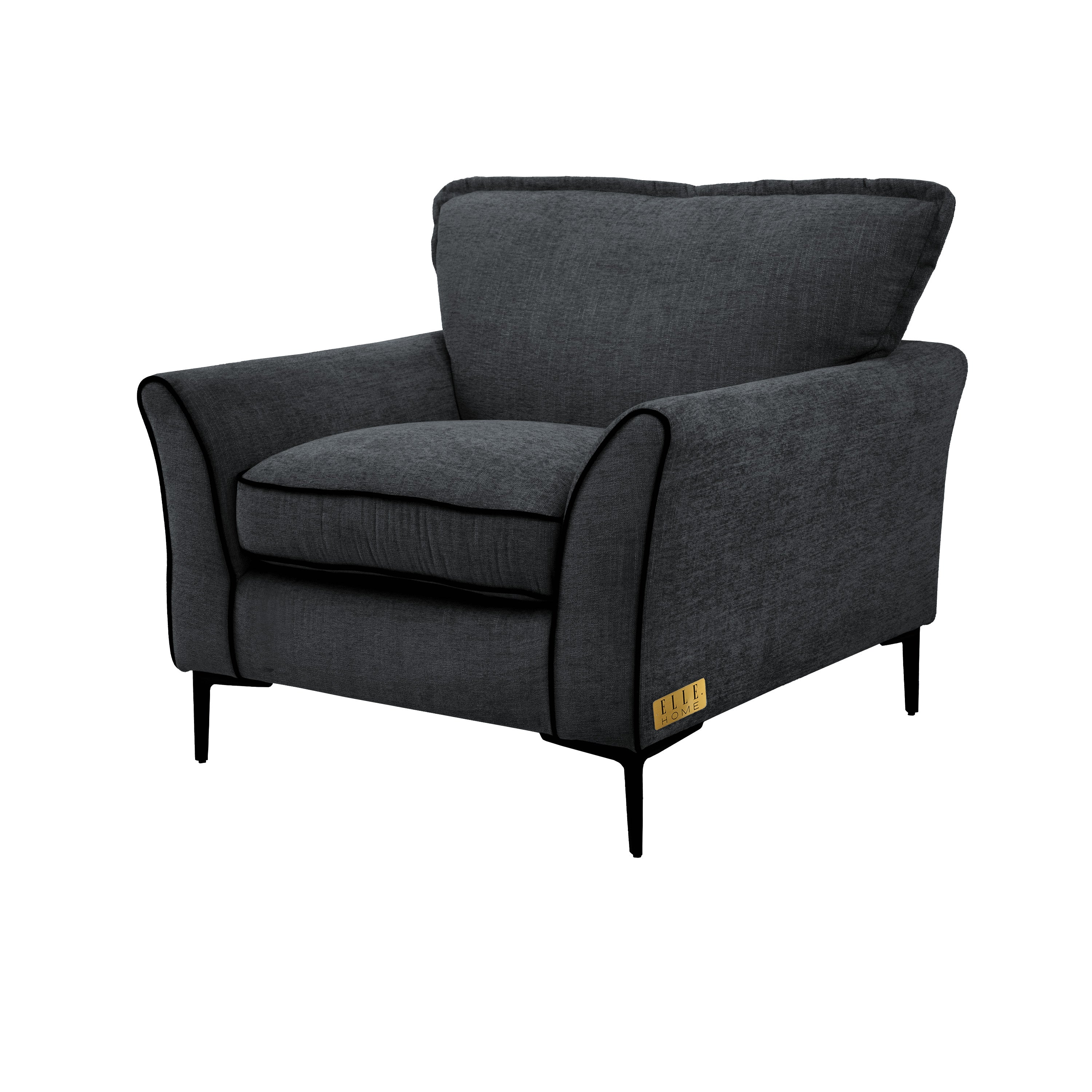 ELLE Home; Amelie Armchair, Grey Velvet