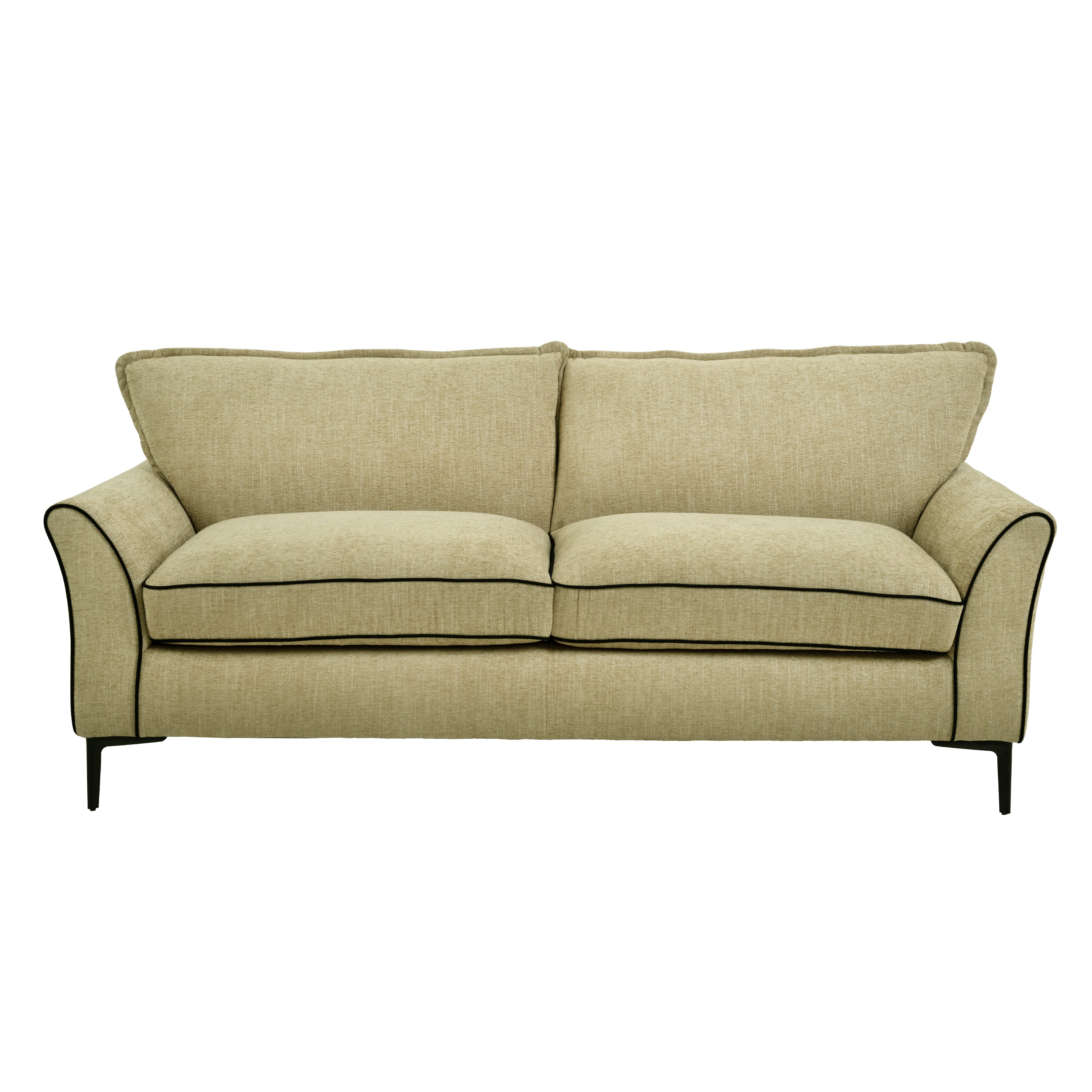 ELLE Home; Amelie 3 Seater Sofa, Lemon Ultra-Soft Weave