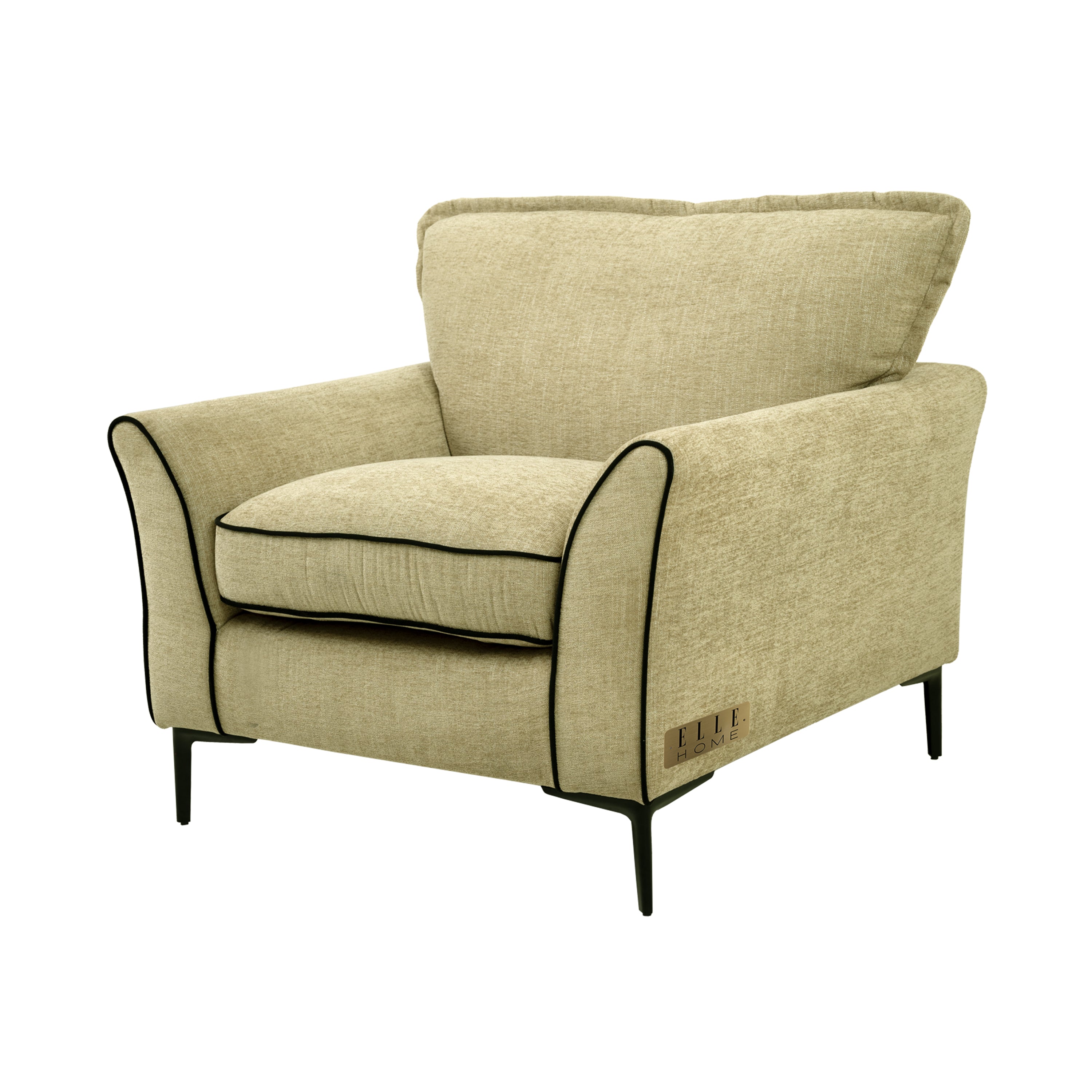 ELLE Home; Amelie Armchair, Lemon Ultra-Soft Weave