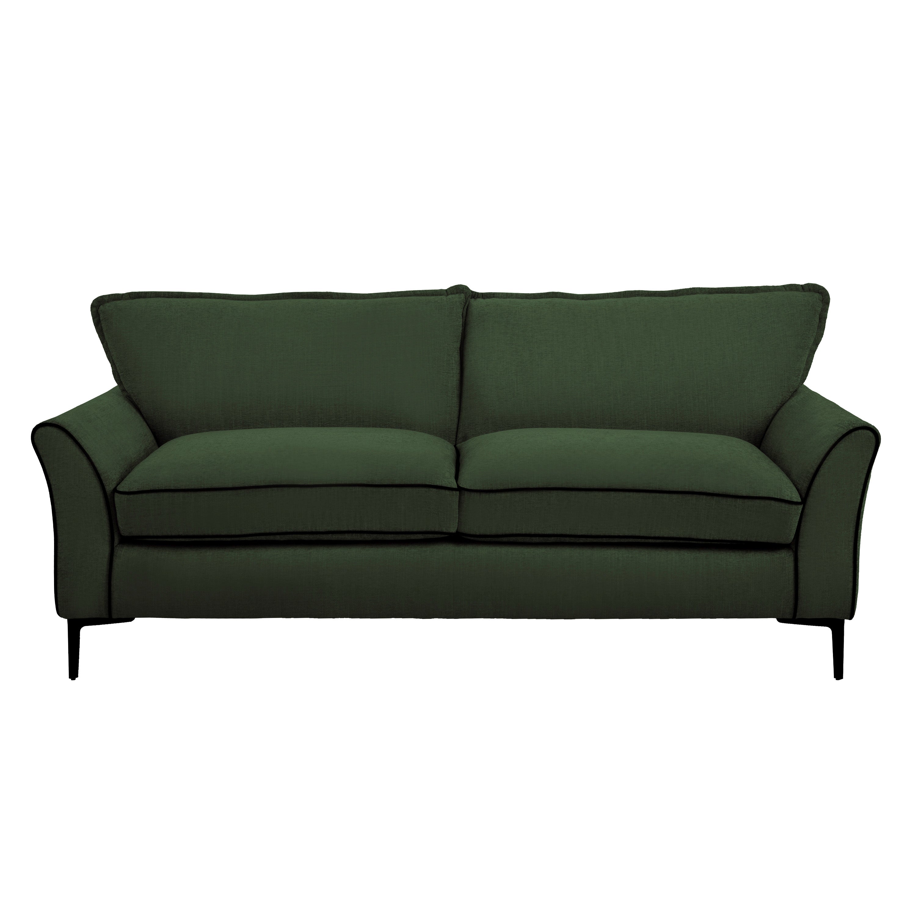 ELLE Home; Amelie 3 Seater Sofa, Moss Green Velvet
