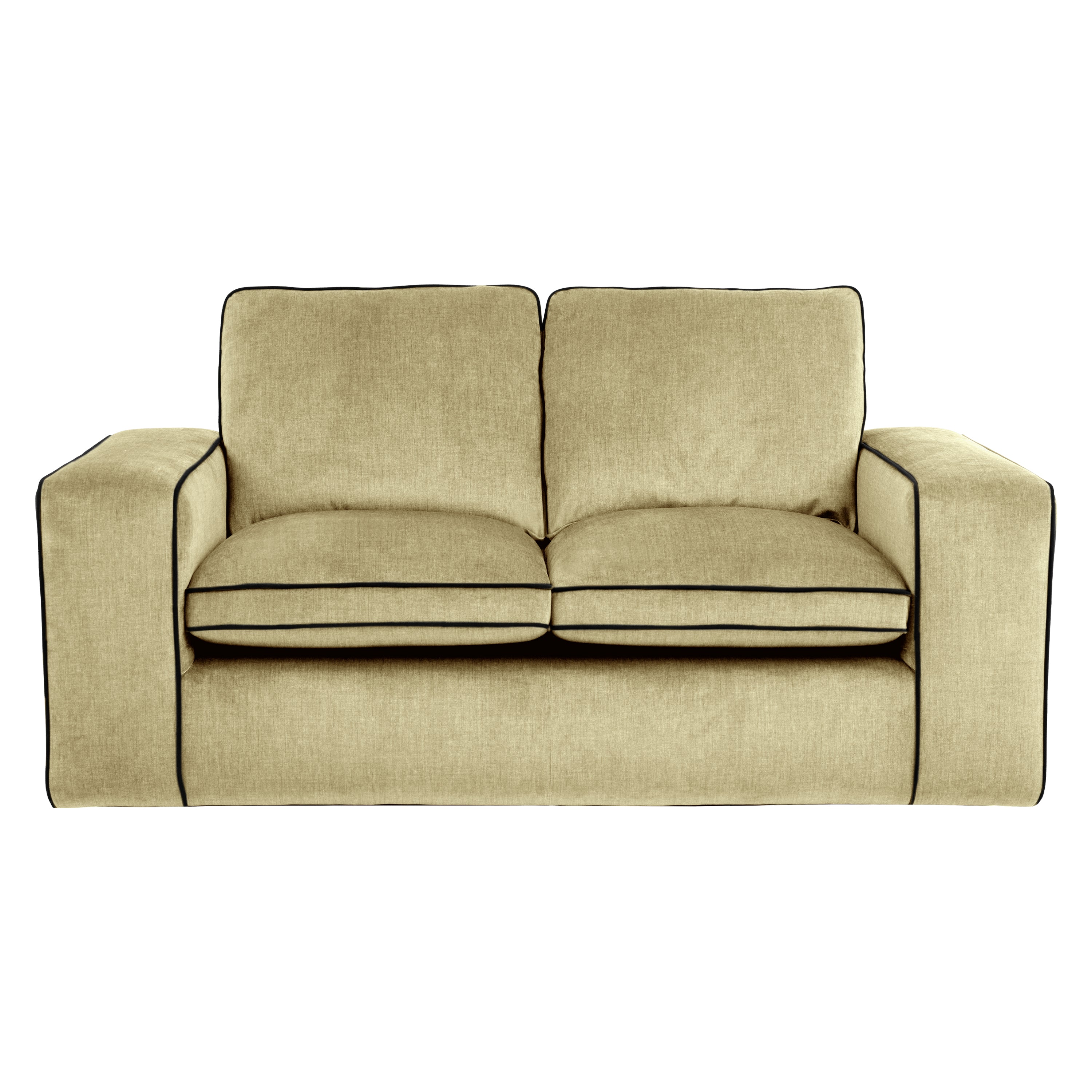 ELLE Home; Camille 2 Seater Sofa, Lemon Ultra-Soft Weave