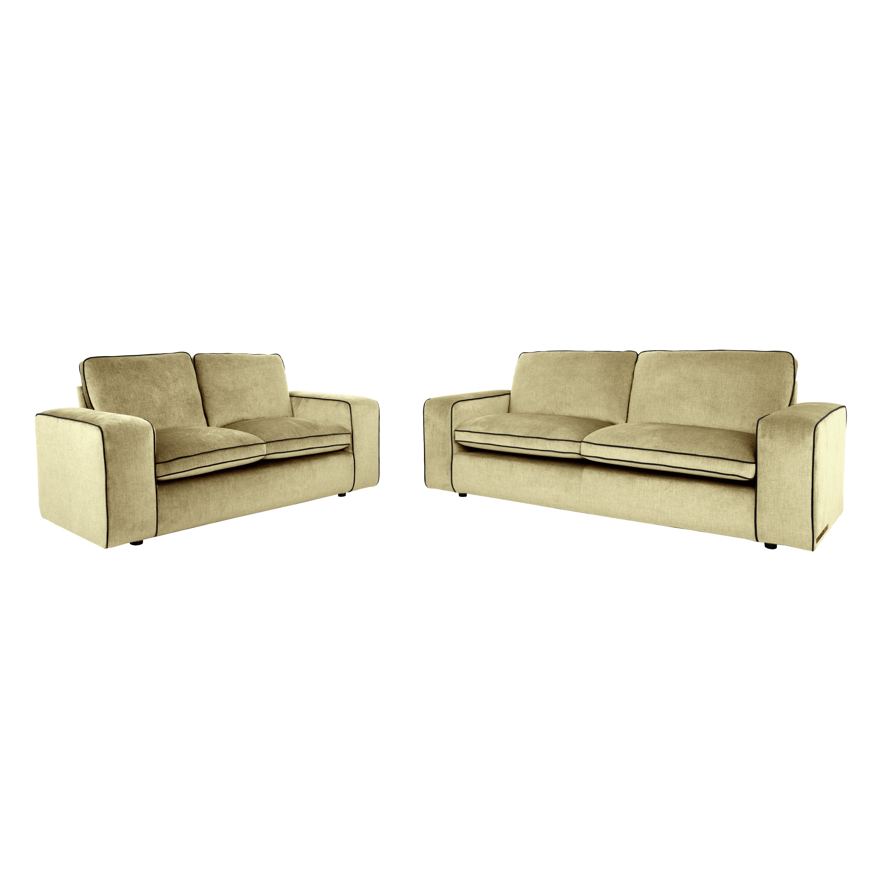 ELLE Home; Camille 3+2 Seater Sofa, Lemon Ultra-Soft Weave