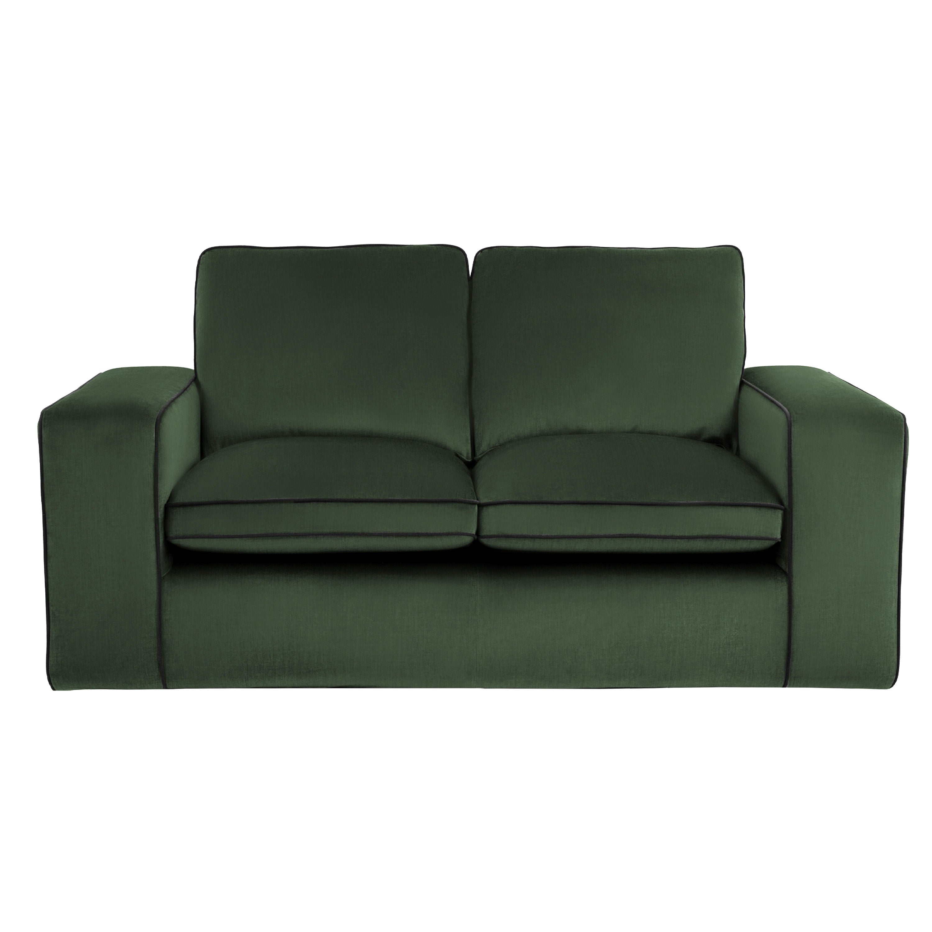 ELLE Home; Camille 2 Seater Sofa, Moss Green Velvet