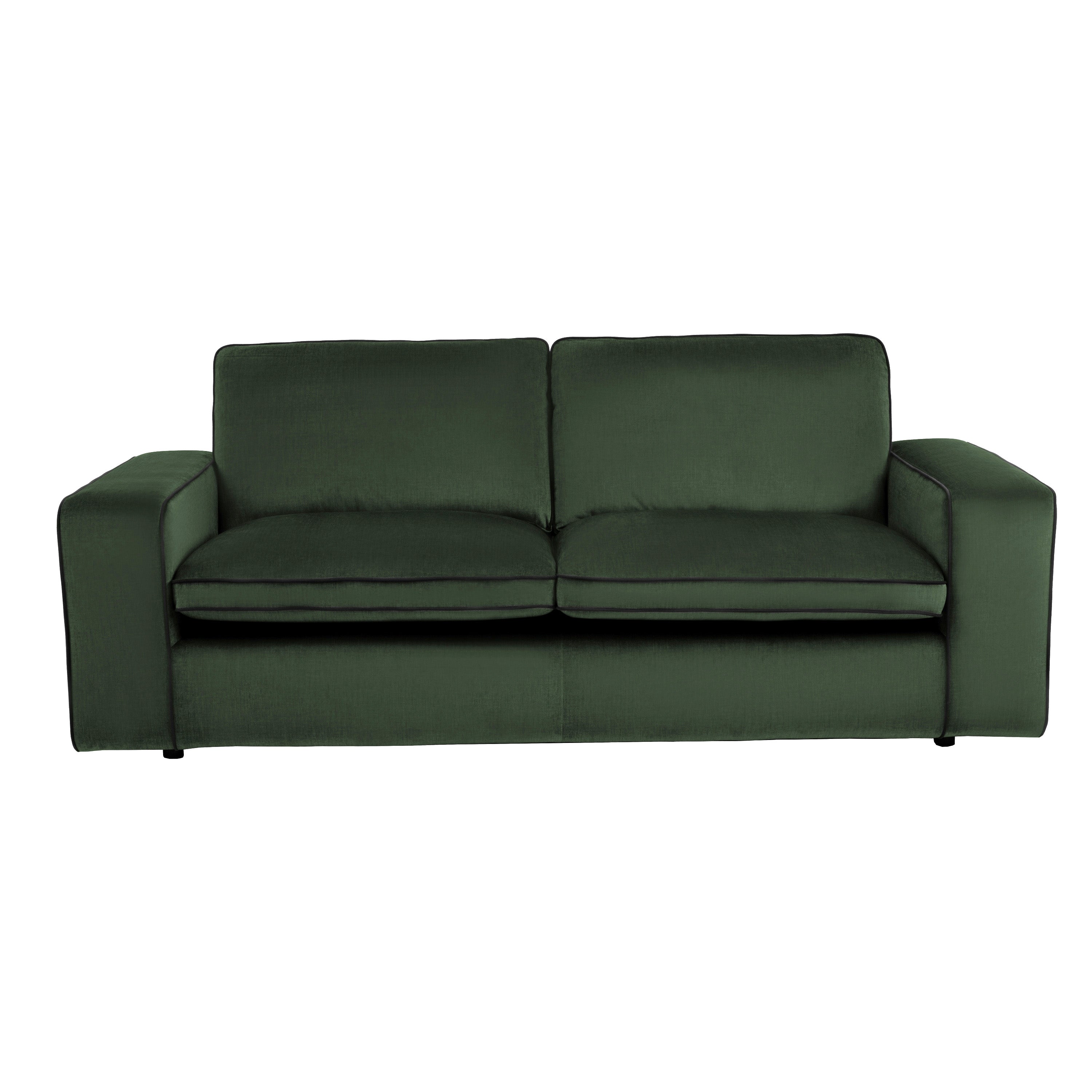 ELLE Home; Camille 3 Seater Sofa, Moss Green Velvet