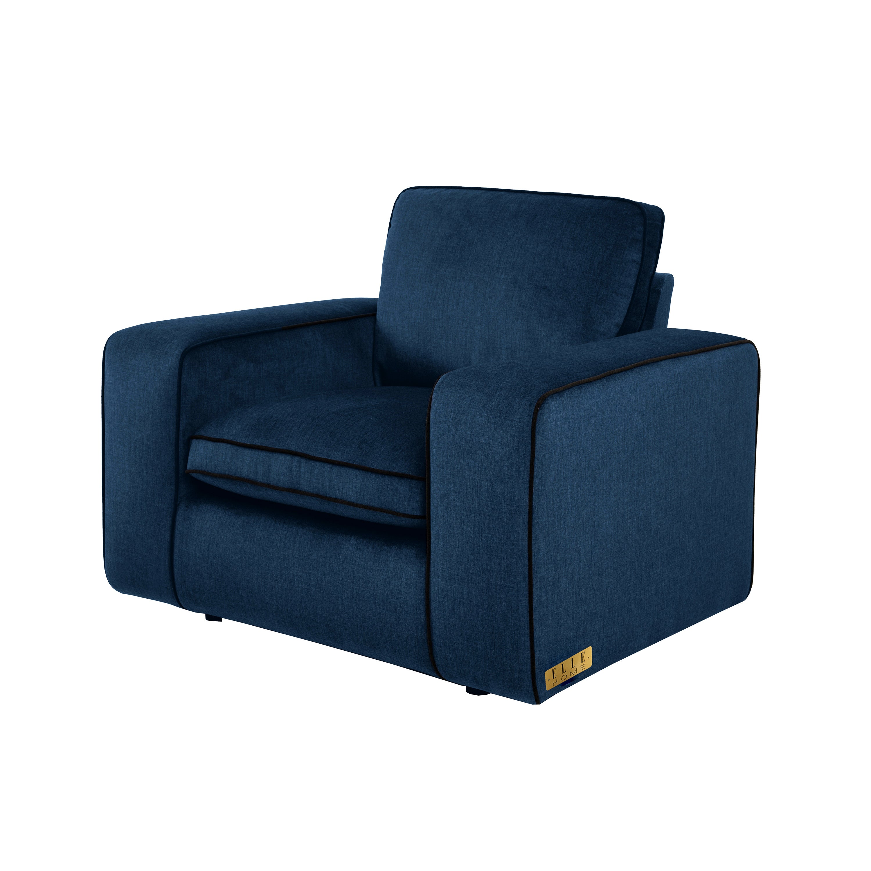 ELLE Home; Camille Armchair, Navy Velvet