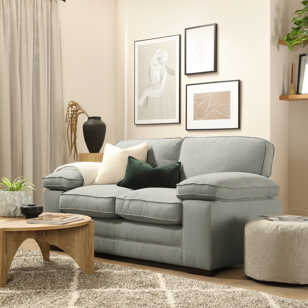 Chatham 2 Sofa Seater in Colour Grey House Plush Fabric