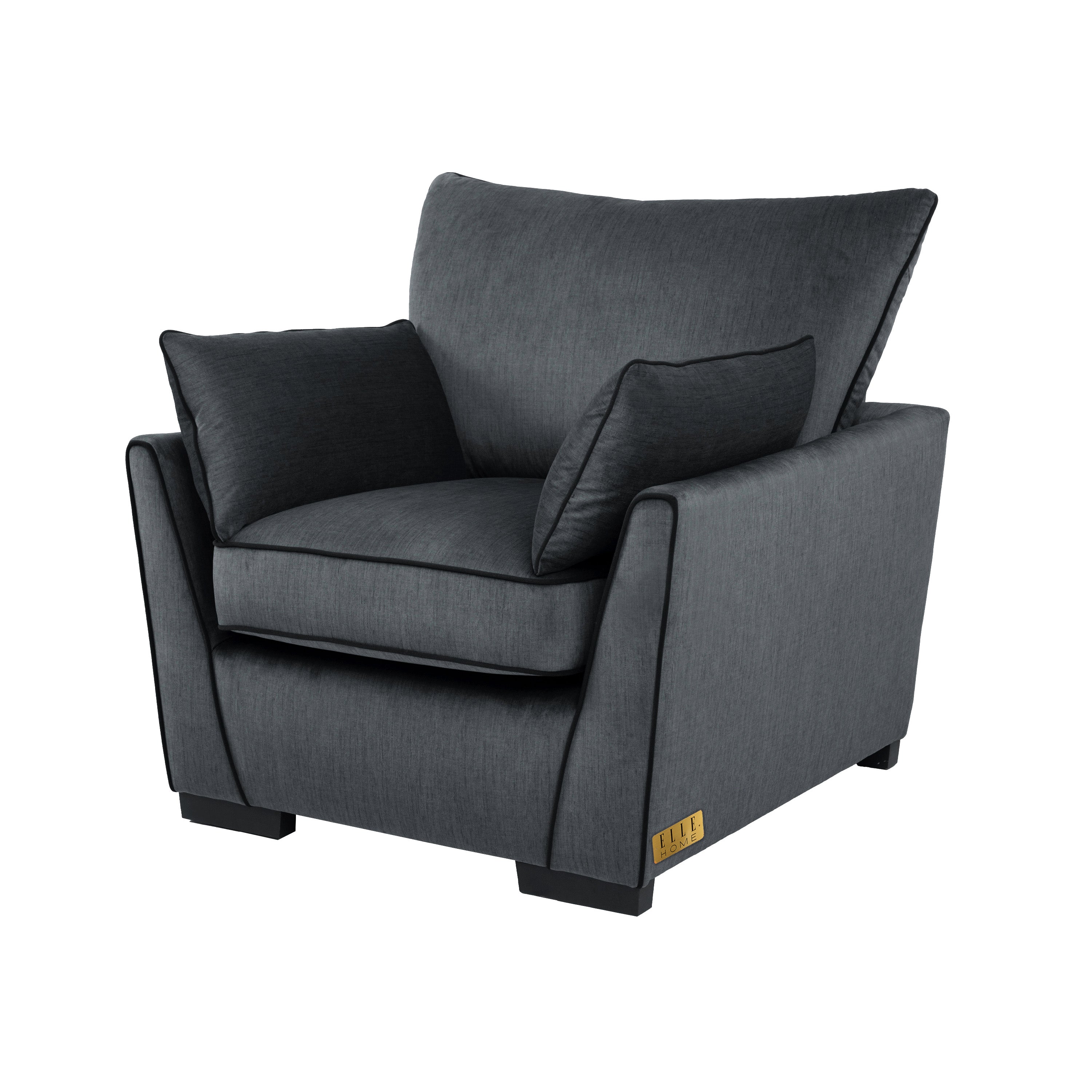 ELLE Home; Chloe Armchair, Grey Velvet