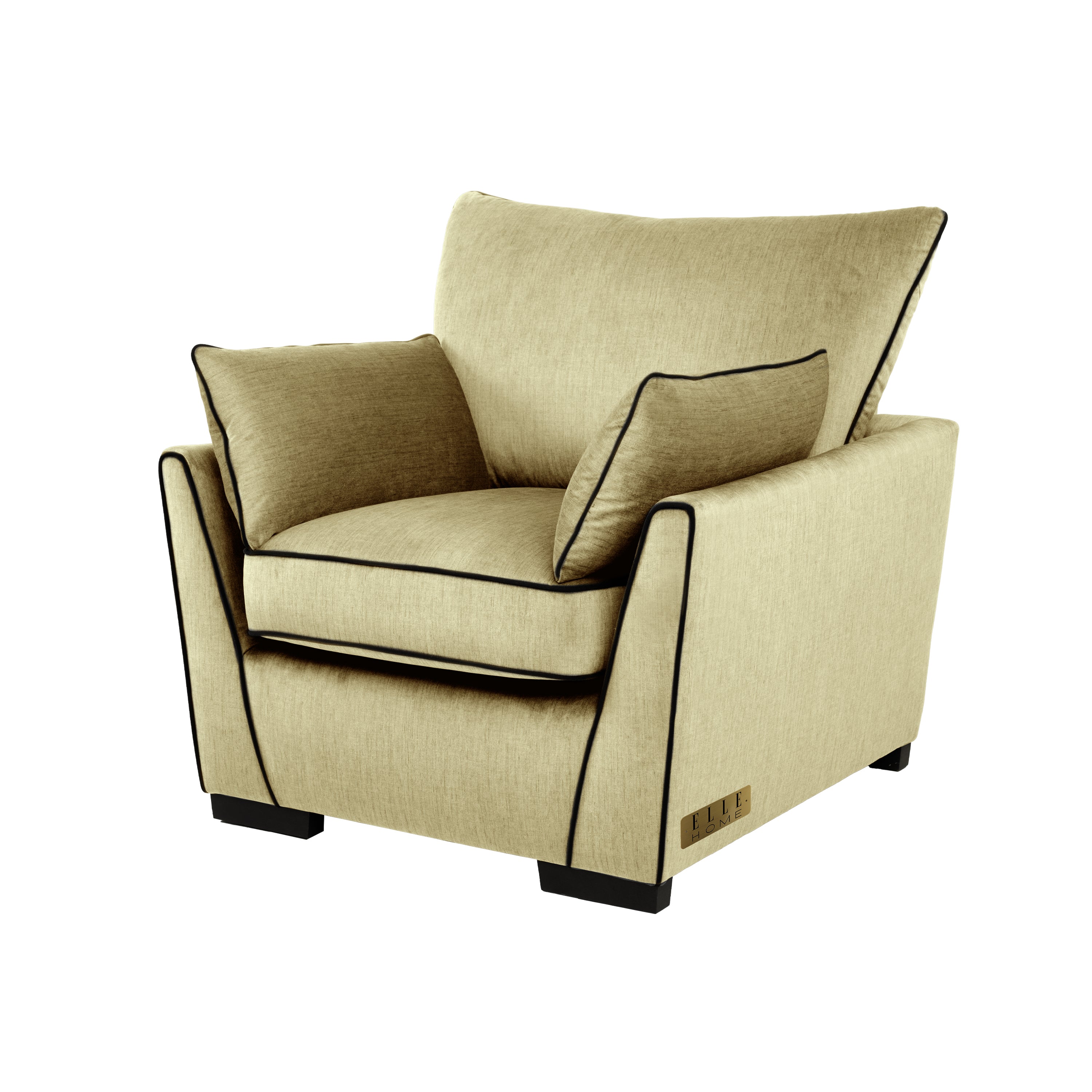 ELLE Home; Chloe Armchair, Lemon Ultra-Soft Weave