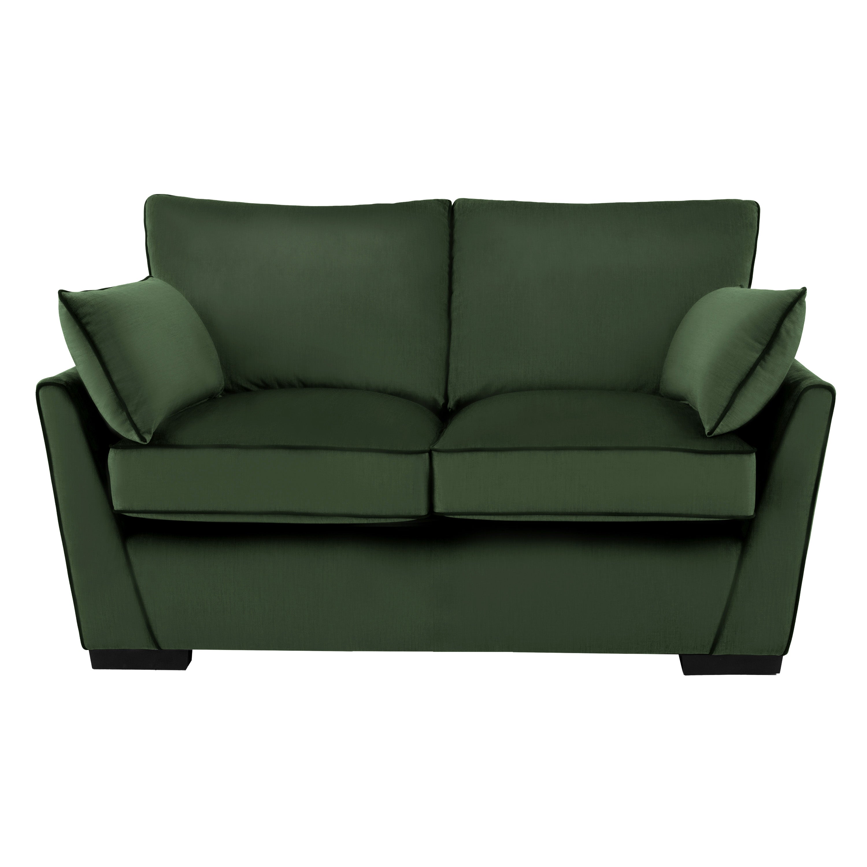ELLE Home; Chloe 2 Seater Sofa, Moss Green Velvet