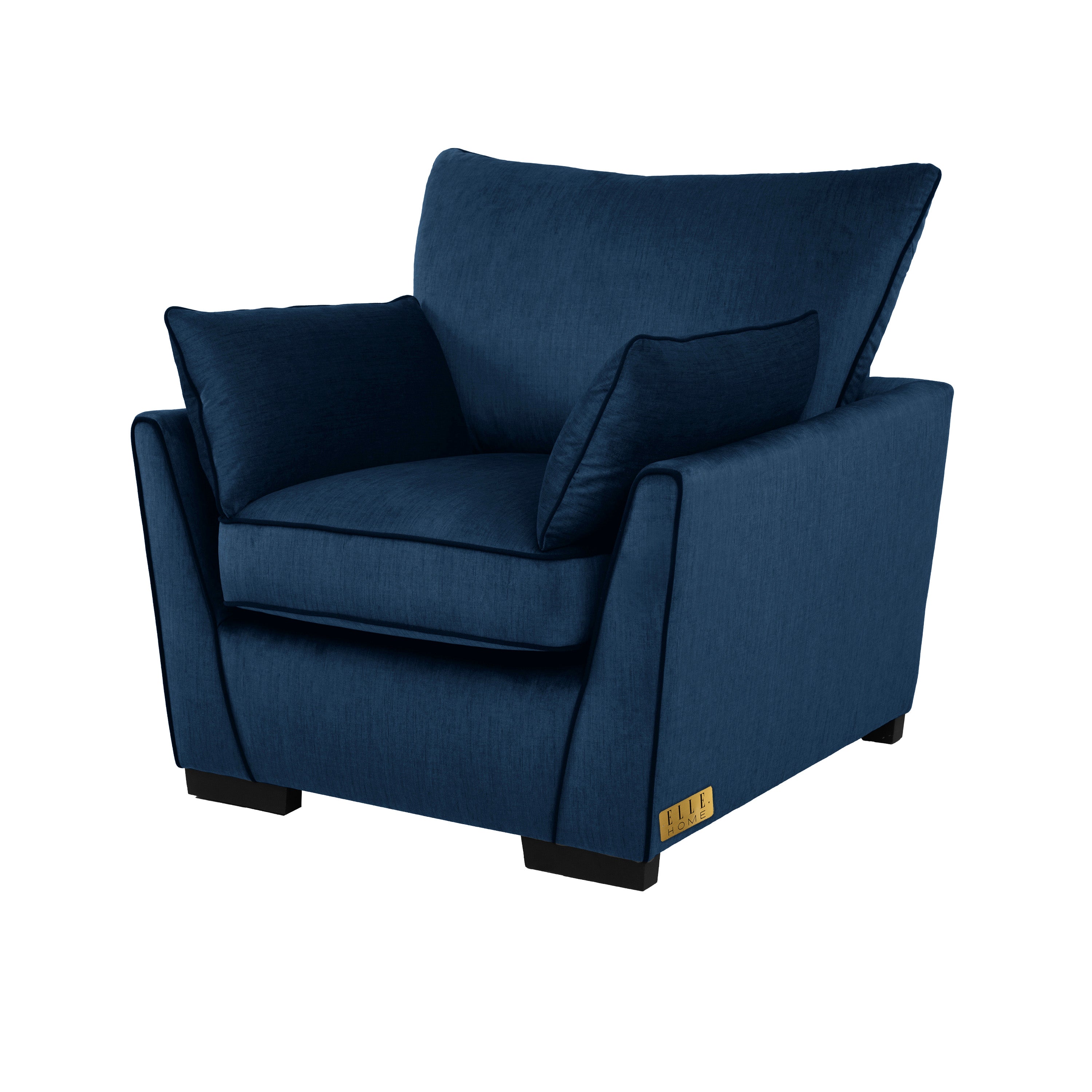 ELLE Home; Chloe Armchair, Navy Velvet