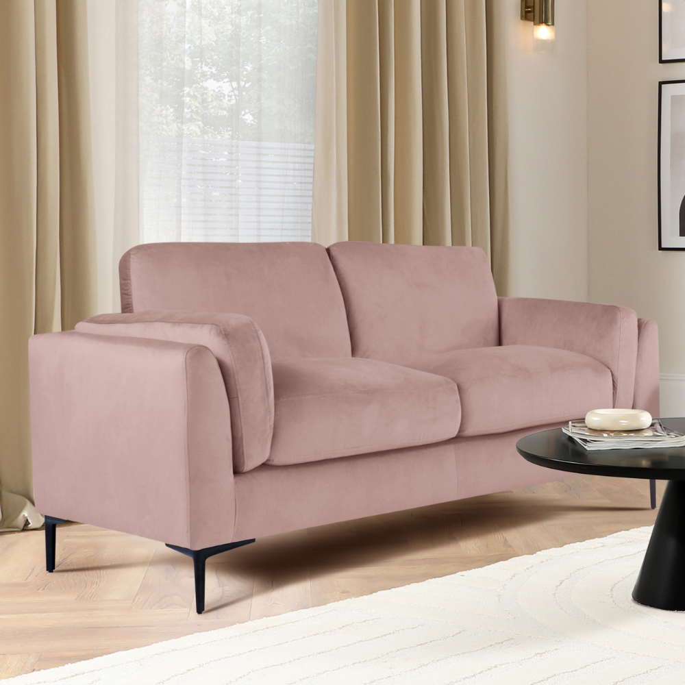 Lucia 2 Seater Sofa, Dusky Pink House Velvet