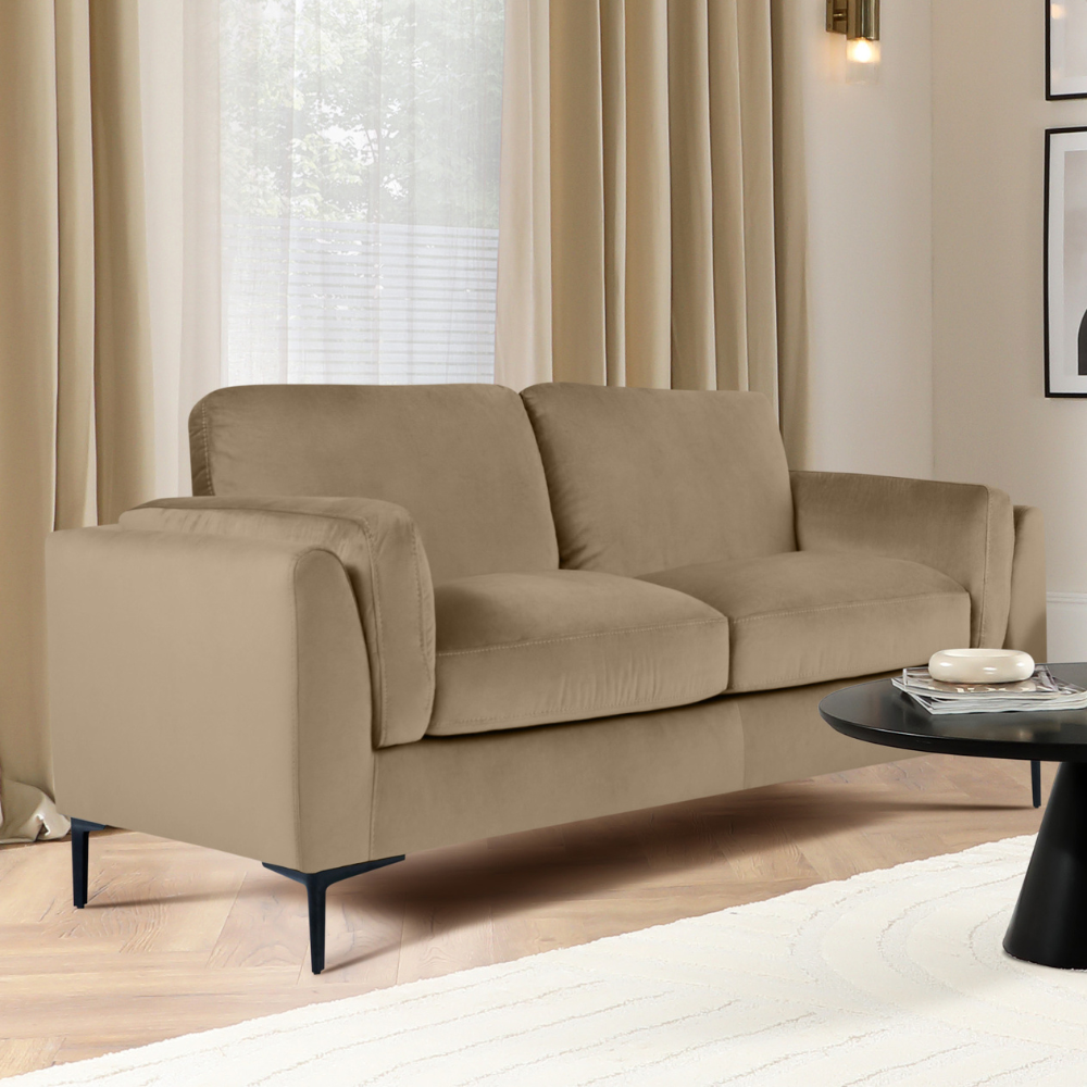 Lucia 2 Seater Sofa, Taupe House Velvet