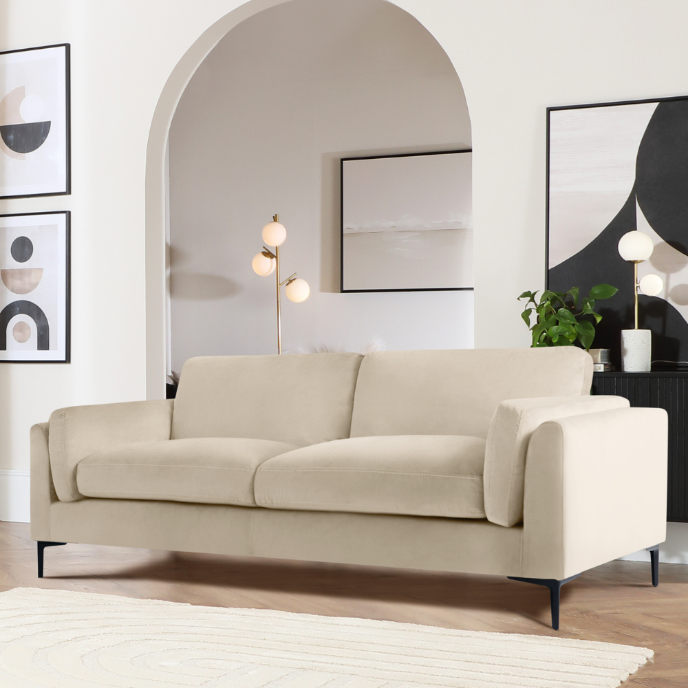 Lucia 3 Seater Sofa, Champagne House Velvet