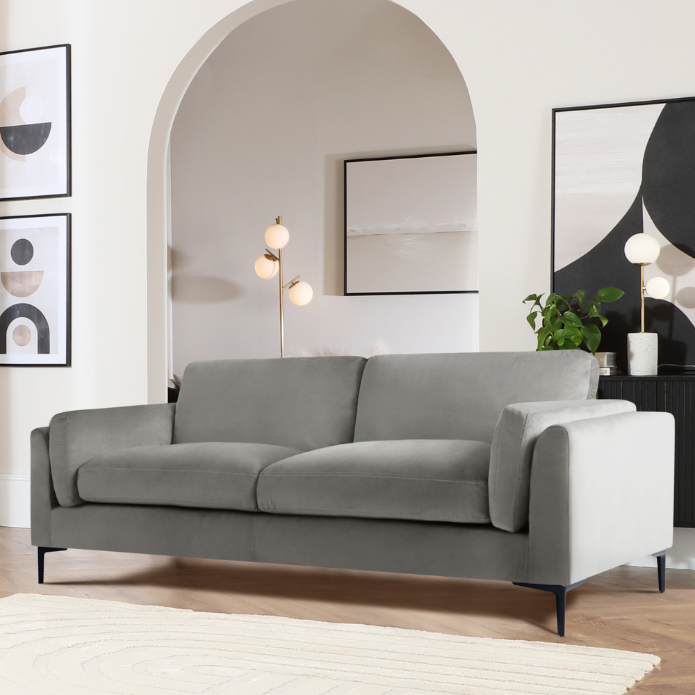 Lucia 3 Seater Sofa, Grey House Velvet
