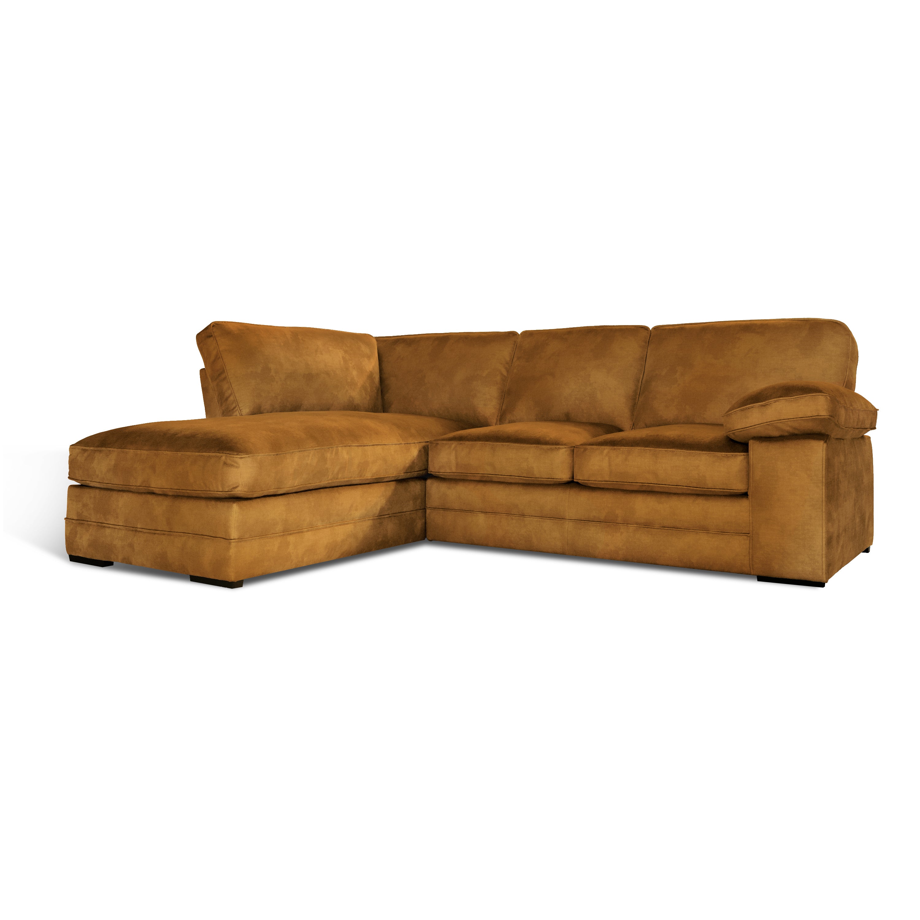 Chatham L-Shape (Left) Corner Sofa, Mustard Aura Velvet