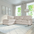 Chatham L-Shape (Left) Corner Sofa, Ivory Aura Velvet