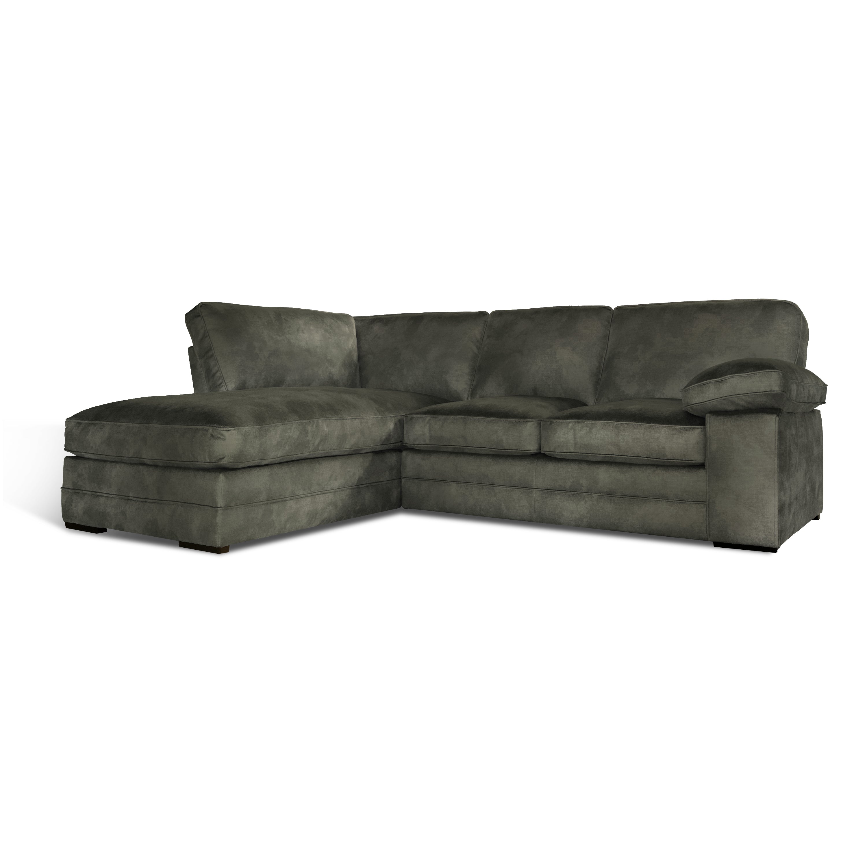 Chatham L-Shape (Left) Corner Sofa, Moss Green Aura Velvet