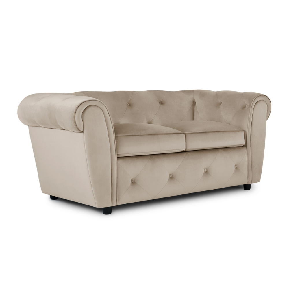 Audley 2 Sofa Seater Sofa in Colour Champagne Velvet
