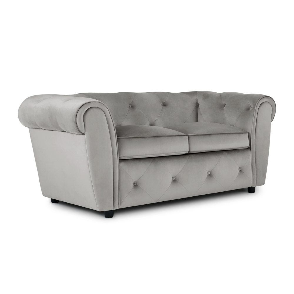 Audley 2 Sofa Seater Sofa in Colour Grey Velvet