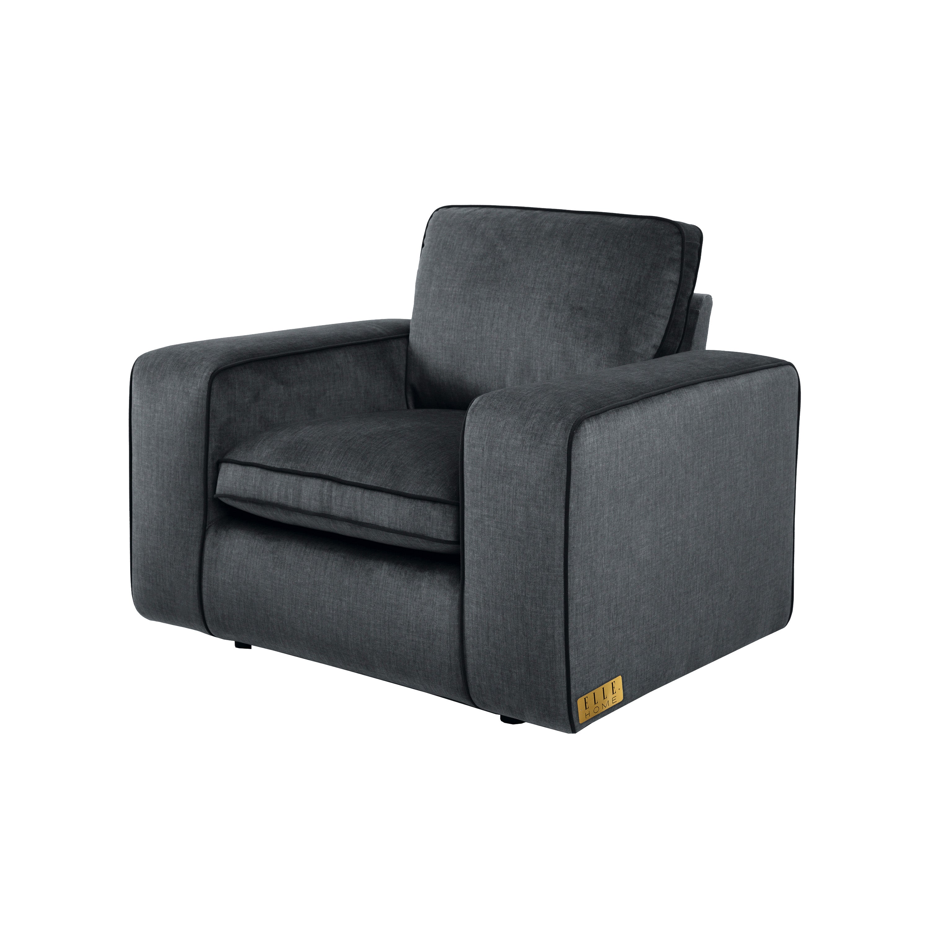 ELLE Home; Camille Armchair, Grey Velvet