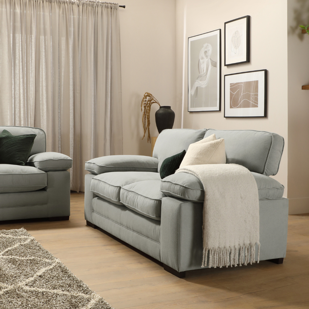 Chatham 2 Sofa Seater in Colour Grey House Plush Fabric