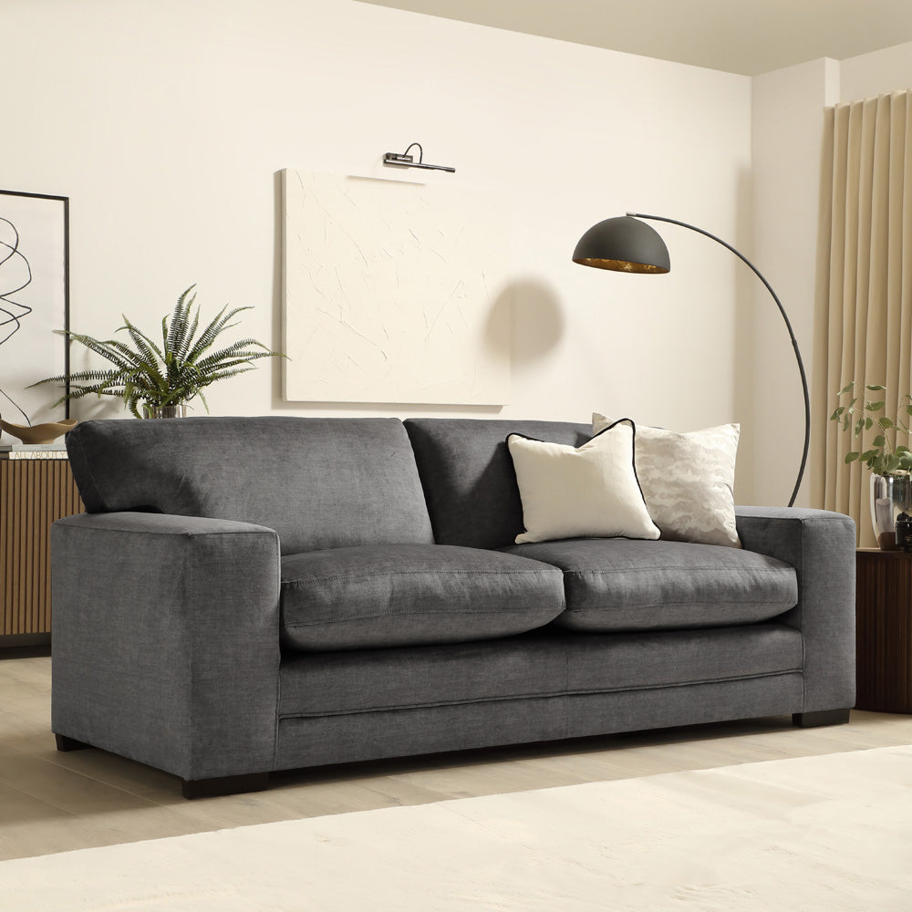 Manhattan 3+2 Seater Sofa Set, Grey Aura Velvet