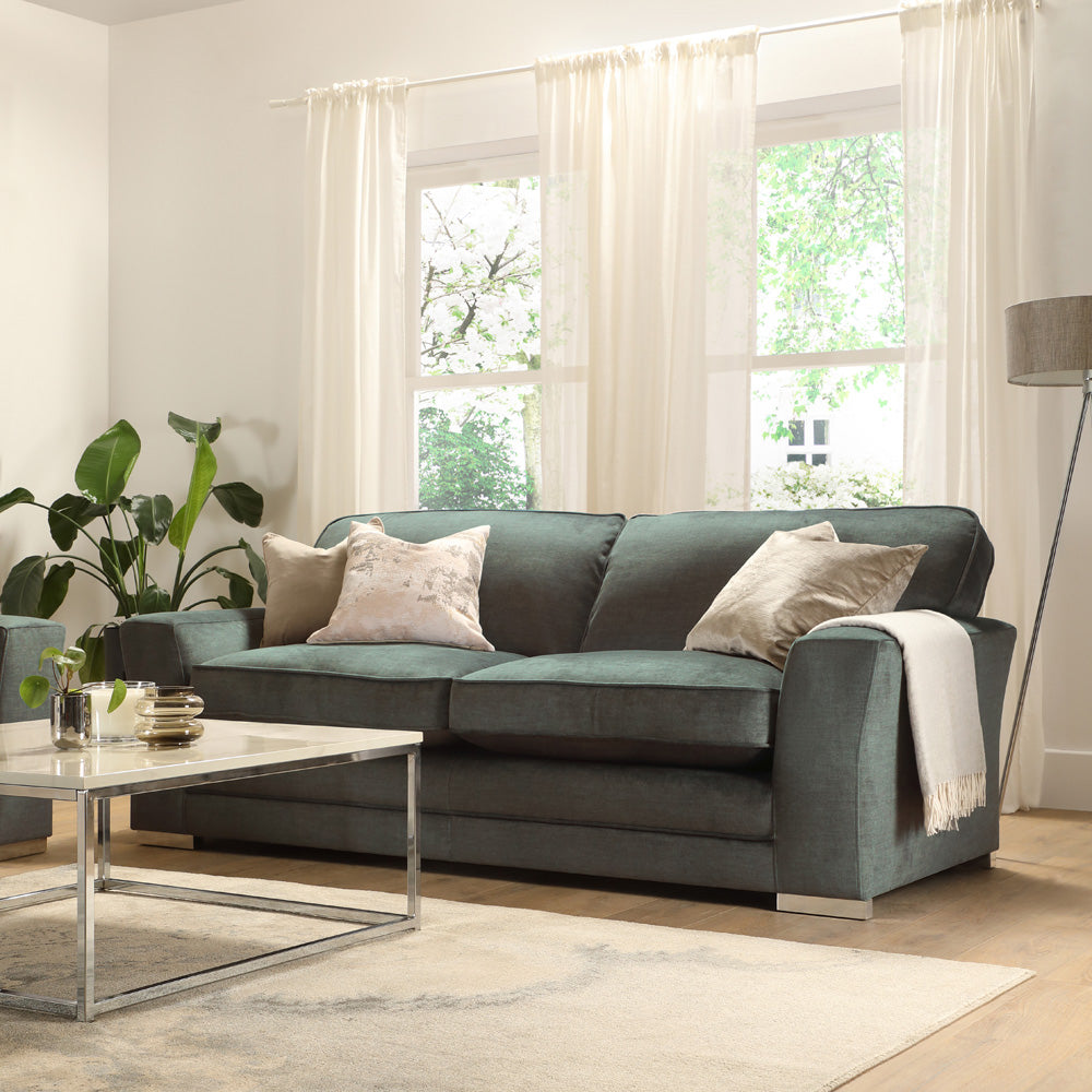 Vermont 3 Seater Sofa, Moss Green Aura Velvet