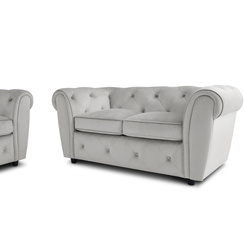 Audley 2 Sofa Seater Sofa in Colour Grey Velvet
