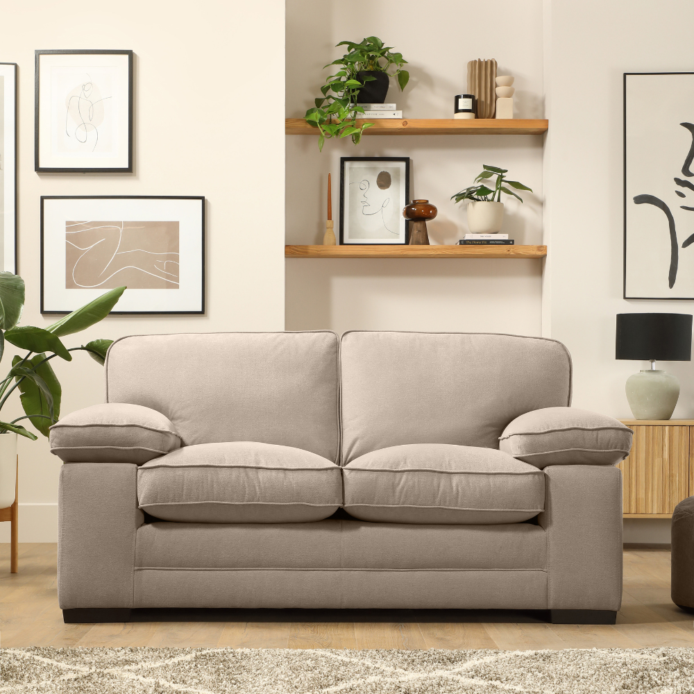 Chatham 2 Sofa Seater in Colour Beige House Plush Fabric