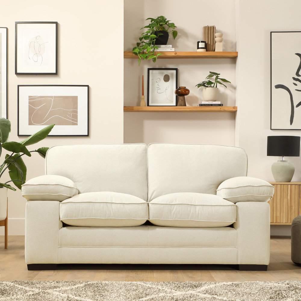 Chatham 2 Sofa Seater in Colour Cream House Plush Fabric