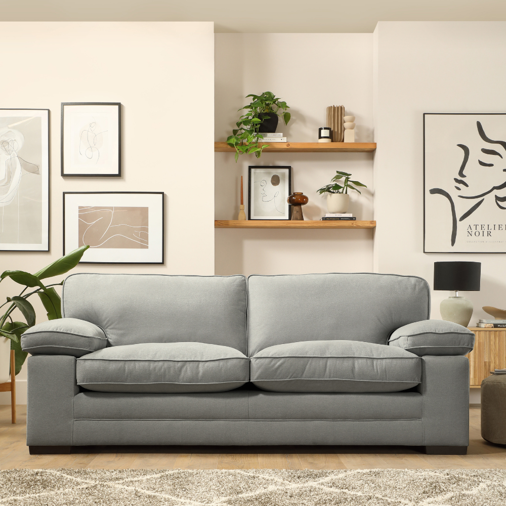 Chatham 3 Sofa Seater in Colour Grey House Plush Fabric