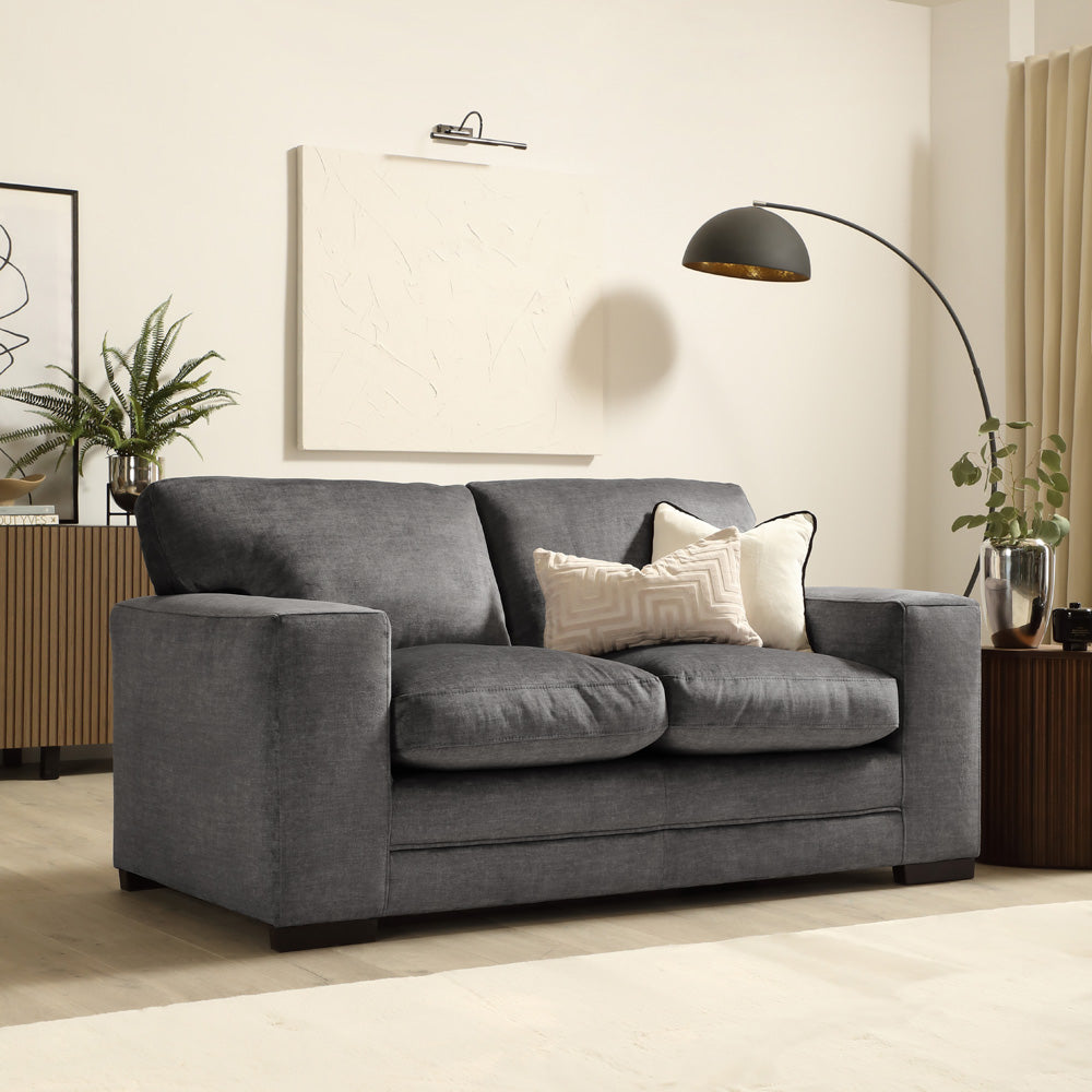 Manhattan 3+2 Seater Sofa Set, Grey Aura Velvet