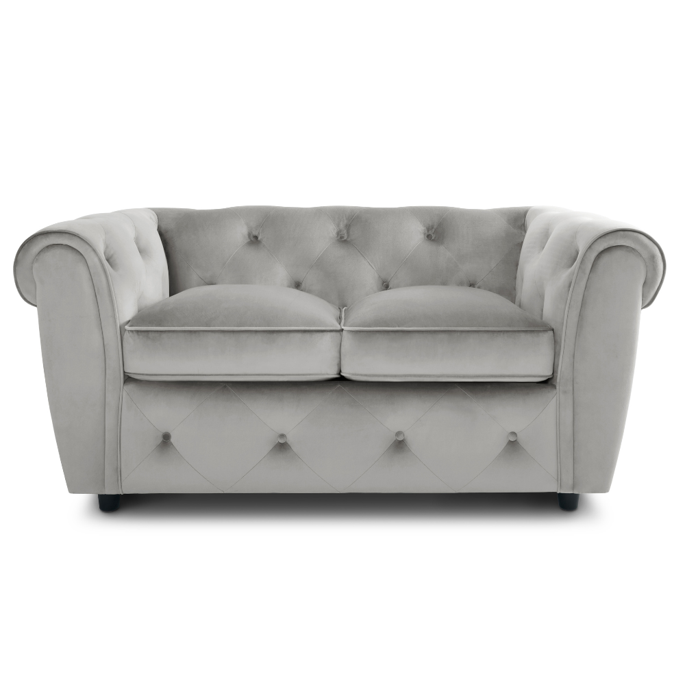 Audley 2 Sofa Seater Sofa in Colour Grey Velvet