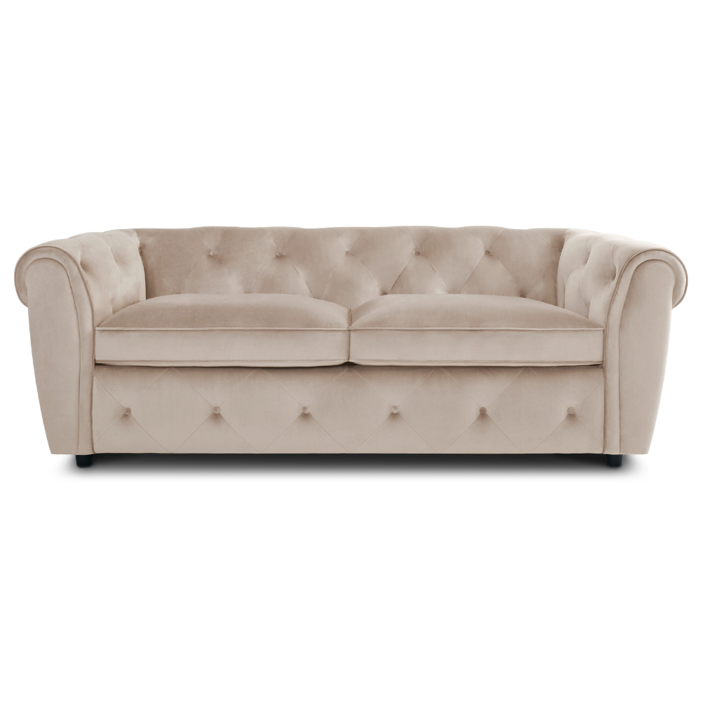 Audley 3 Sofa Seater Sofa in Colour Champagne Velvet