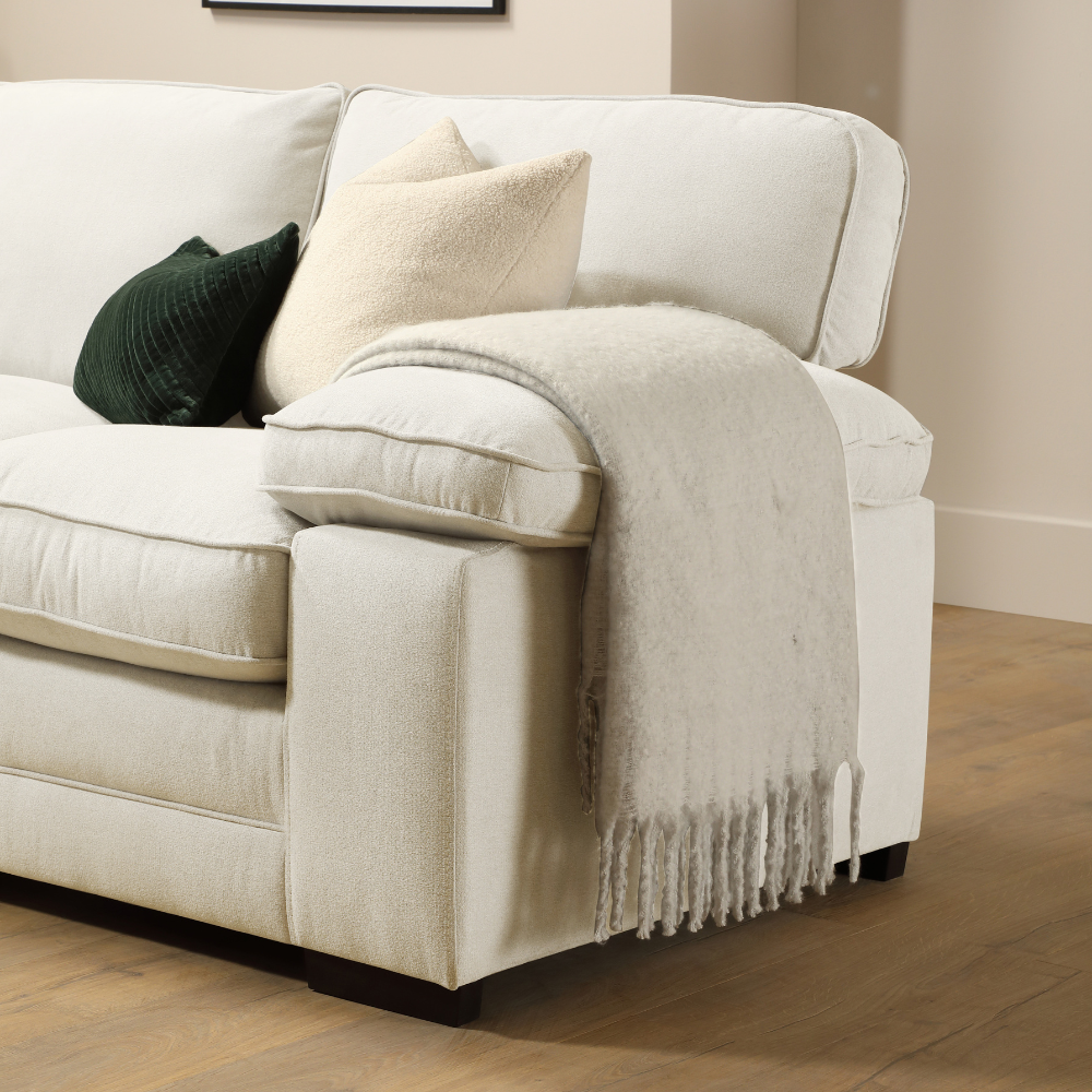 Chatham 2 Sofa Seater in Colour Cream House Plush Fabric