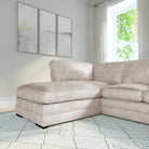 Chatham L-Shape (Left) Corner Sofa, Ivory Aura Velvet