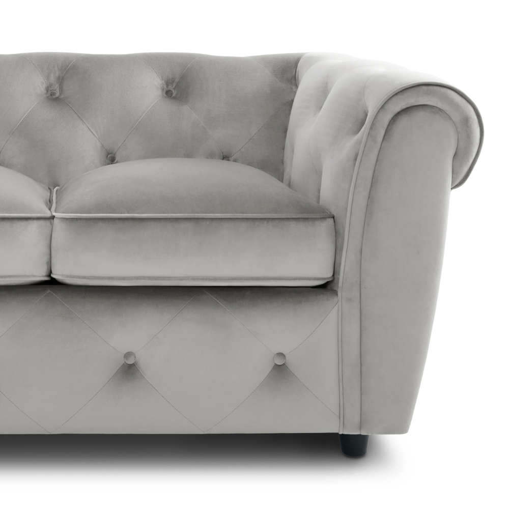 Audley 2 Sofa Seater Sofa in Colour Grey Velvet