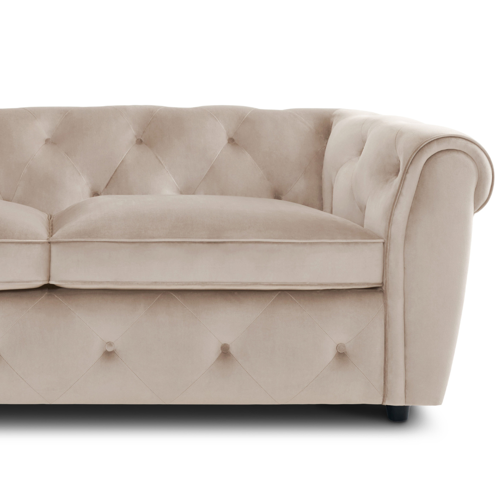 Audley 3 Sofa Seater Sofa in Colour Champagne Velvet