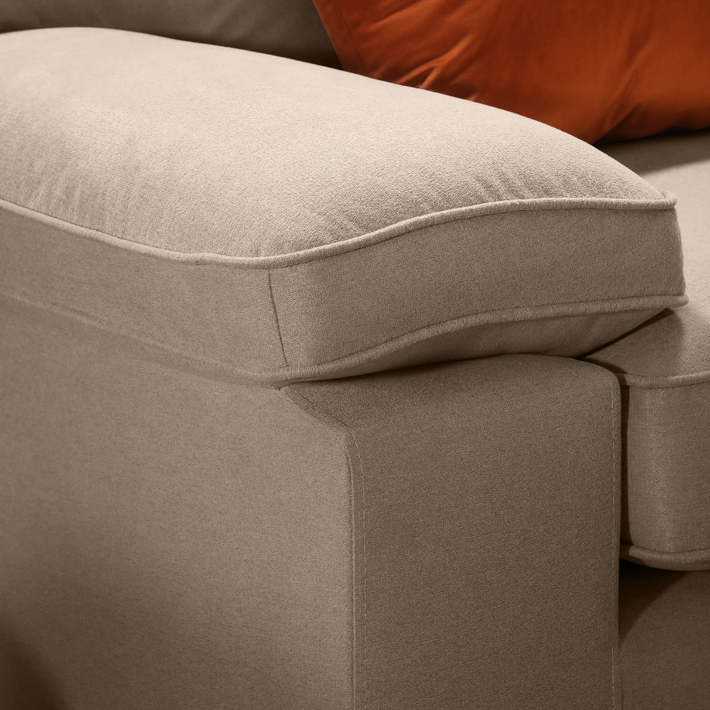 Chatham 3 Sofa Seater in Colour Beige House Plush Fabric