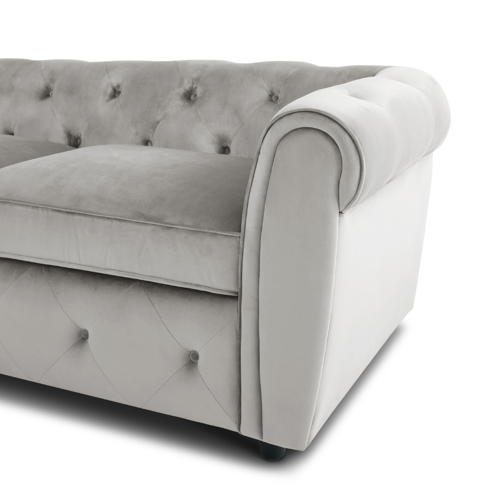 Audley 2 Sofa Seater Sofa in Colour Grey Velvet