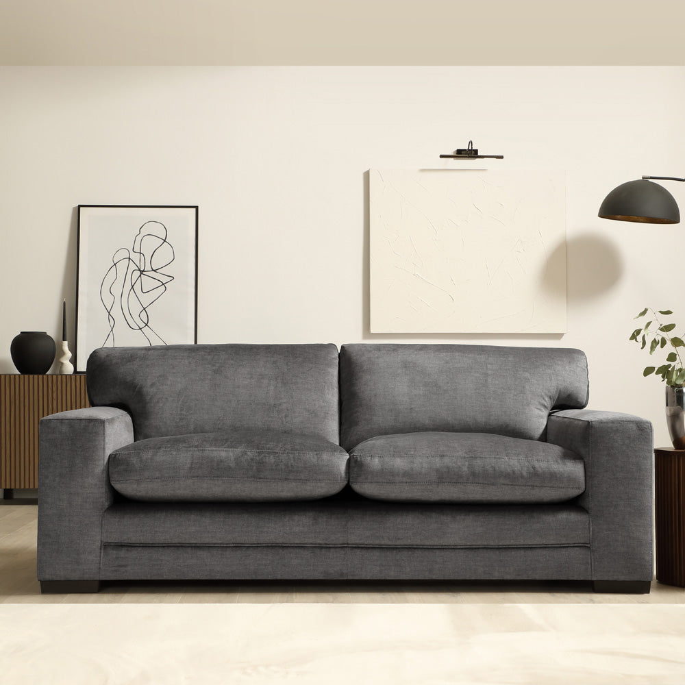 Manhattan 3+2 Seater Sofa Set, Grey Aura Velvet