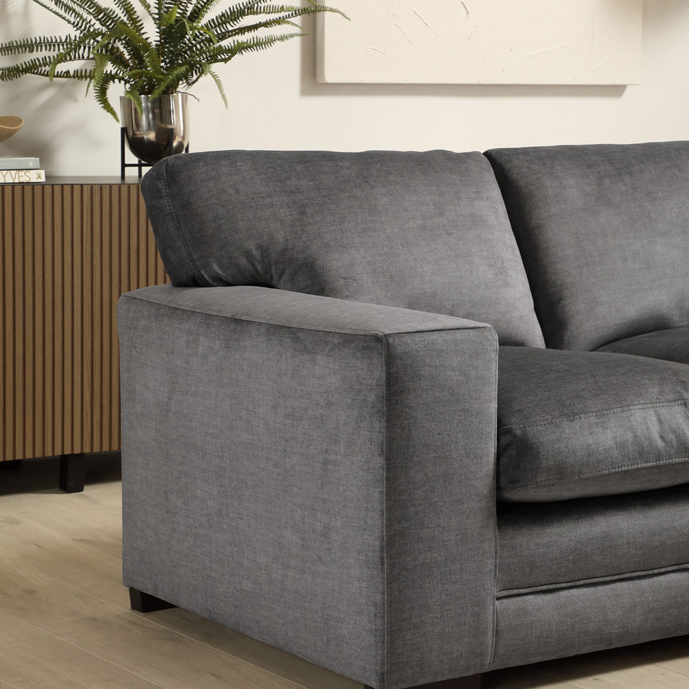 Manhattan 3 Seater Sofa, Grey Aura Velvet