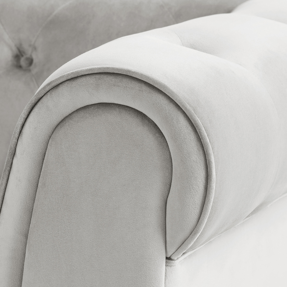 Audley 3 Sofa Seater Sofa in Colour Grey Velvet