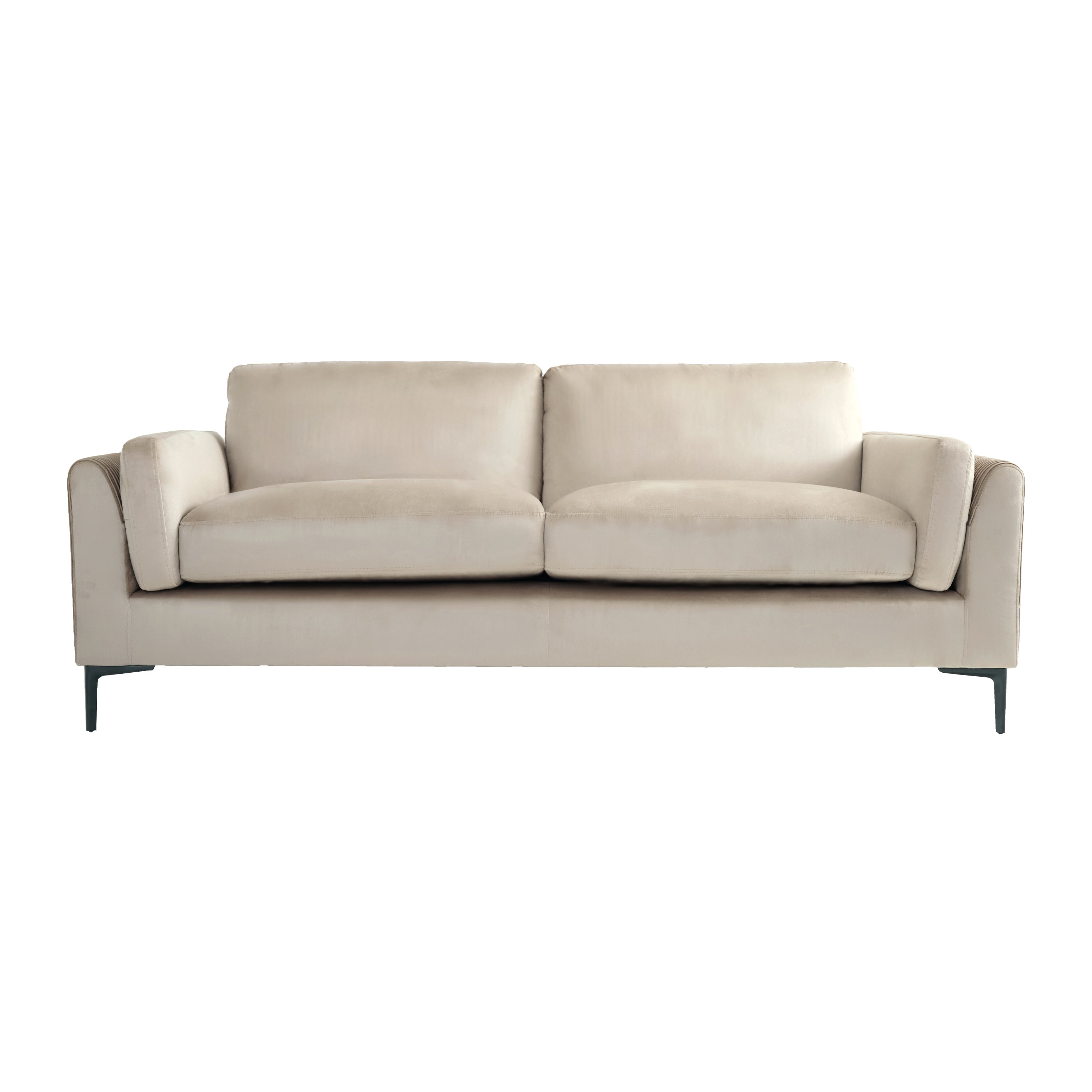 Alia Bastamam; Alta 3 Seater Sofa, Taupe Pleated Premium Velvet