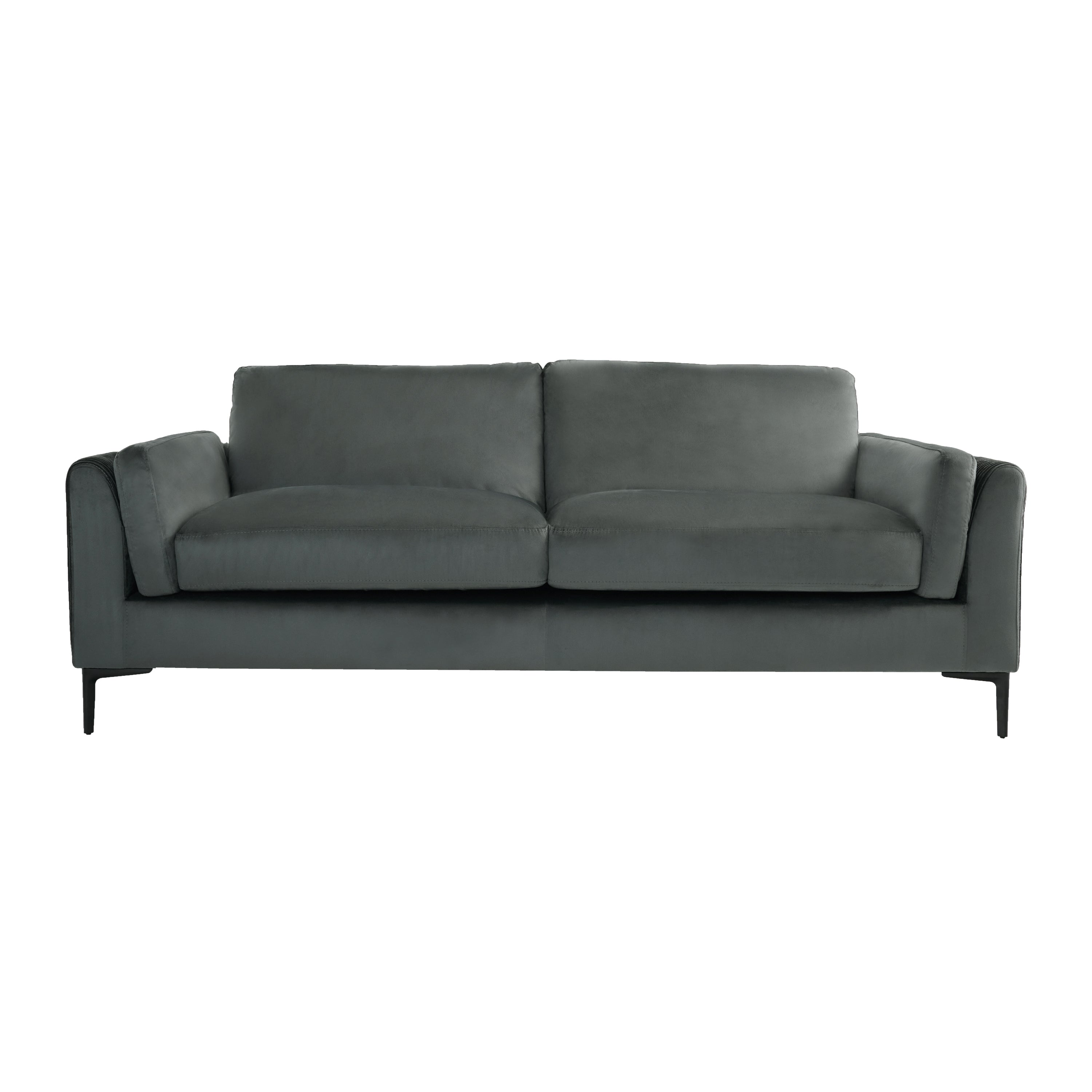 Alia Bastamam; Alta 3 Seater Sofa, Slate Grey Pleated Premium Velvet