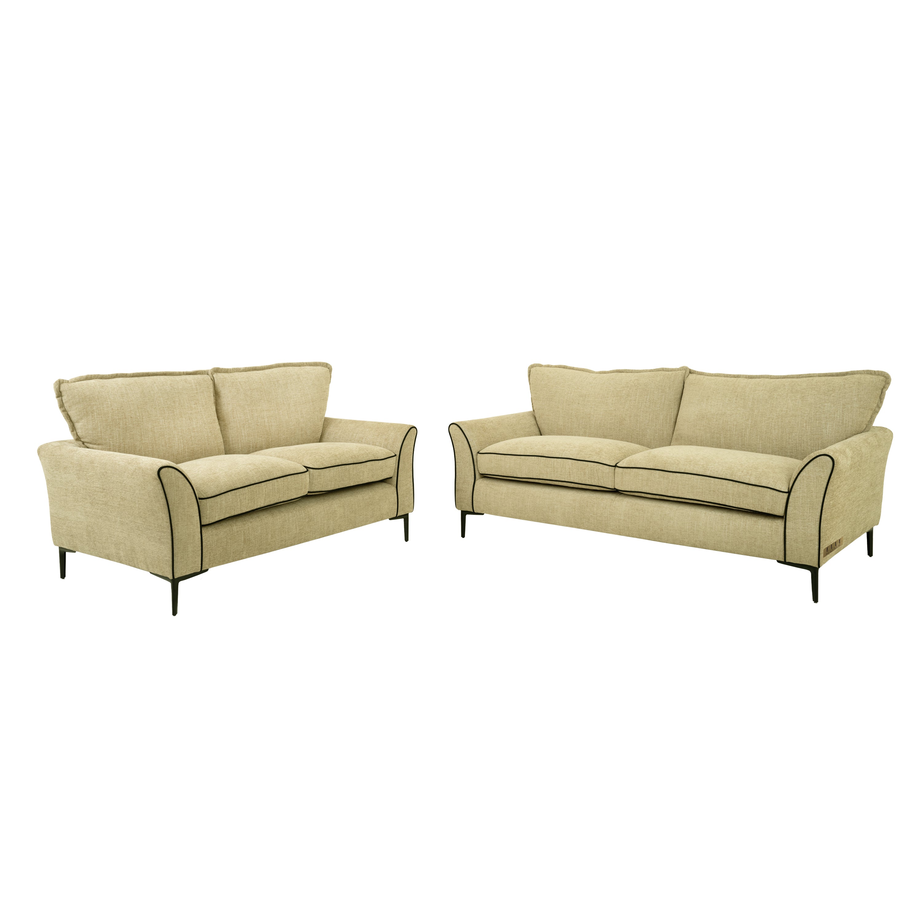 ELLE Home; Amelie 3+2 Seater Sofa, Lemon Ultra-Soft Weave