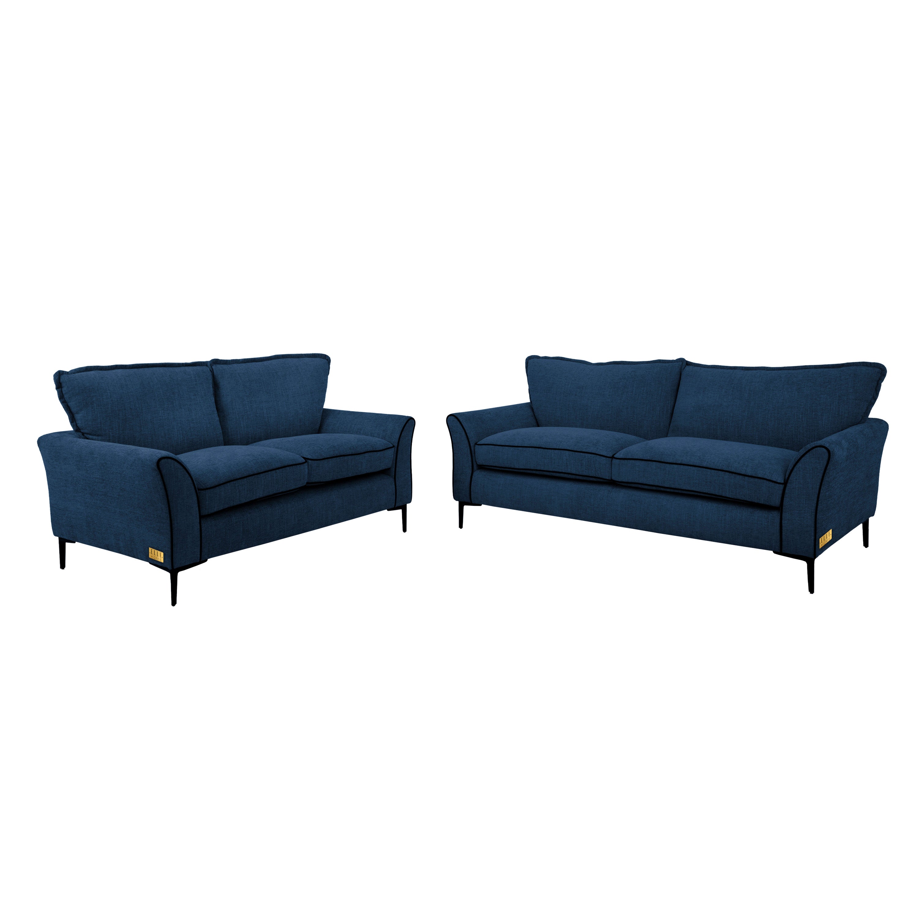 ELLE Home; Amelie 3+2 Seater Sofa, Navy Velvet