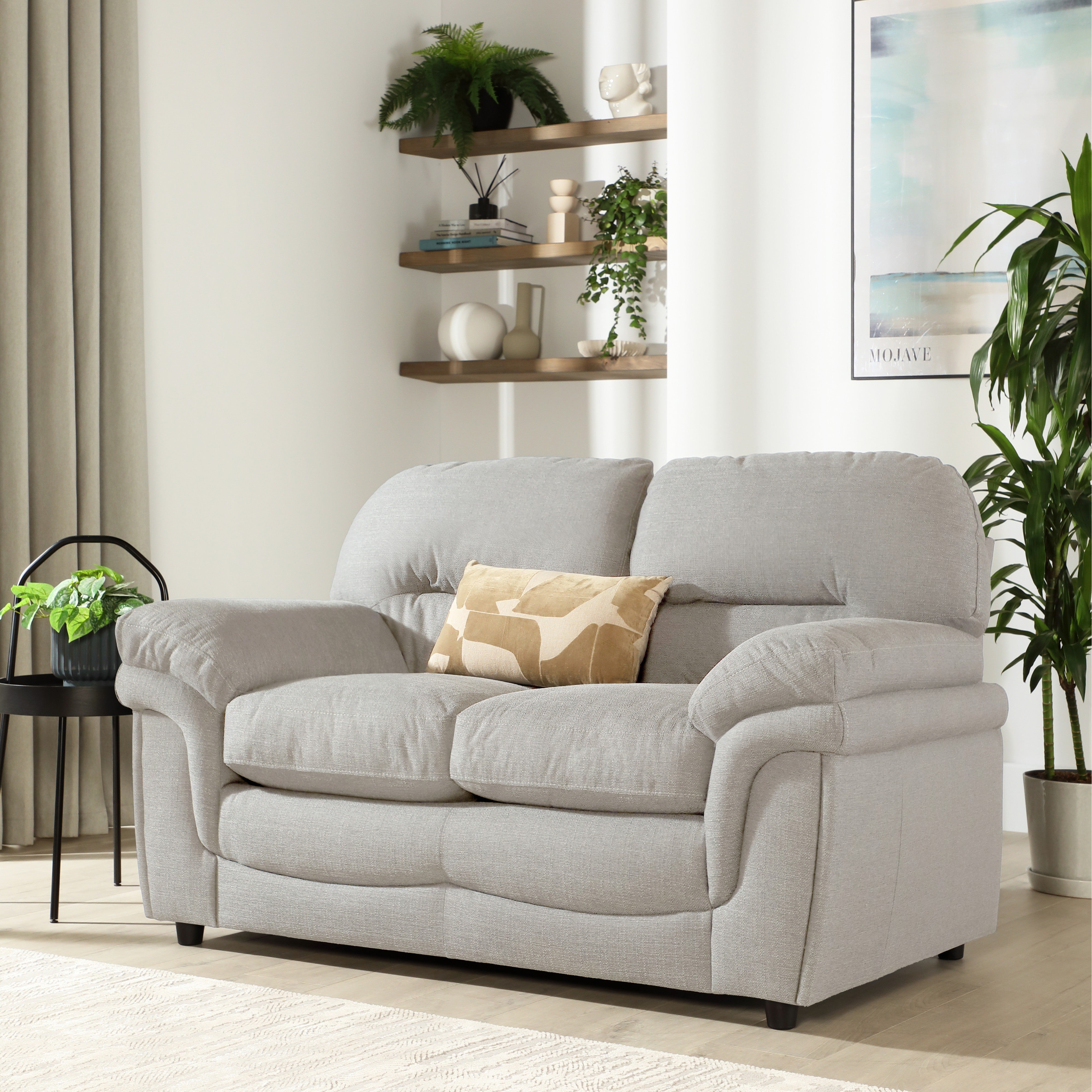 Anderson 2 Seater Sofa, Light Grey Linen-Weave