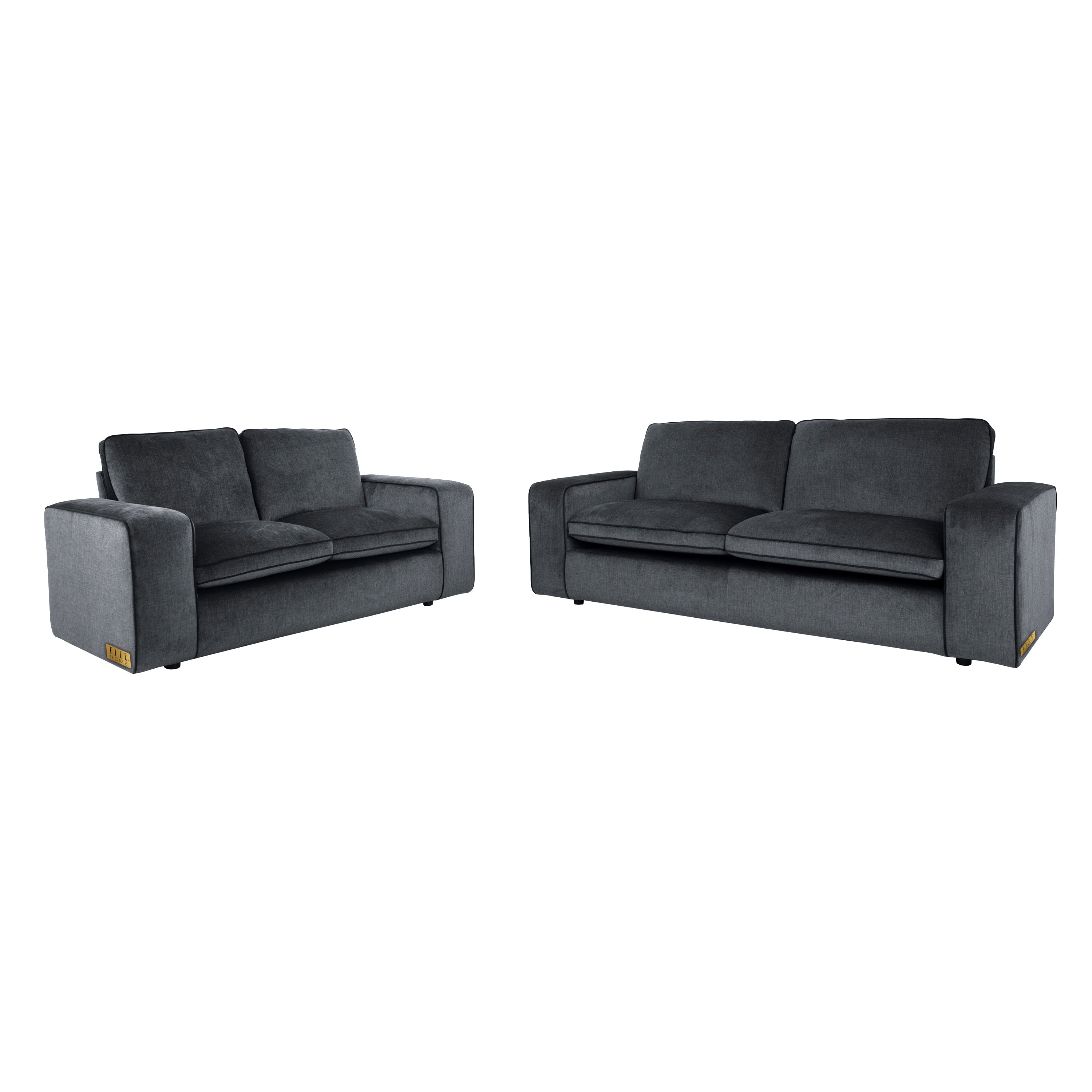 ELLE Home; Camille 3+2 Seater Sofa, Grey Velvet